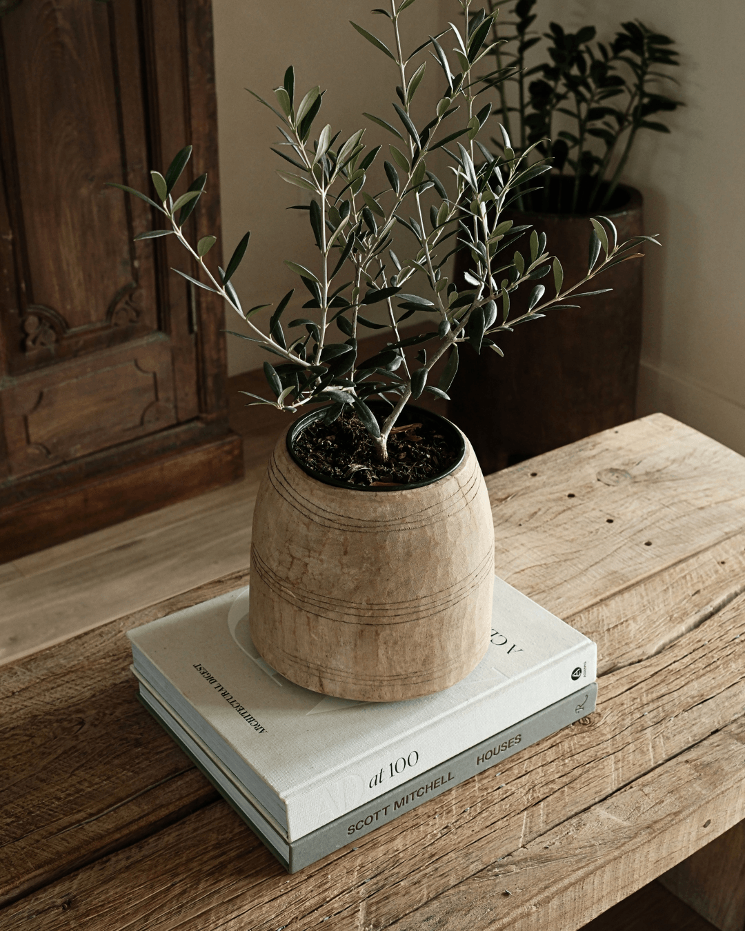 Rustic Wood Vessel 8"
