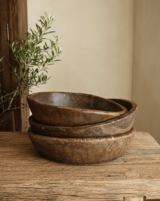 Vintage Hand Carved Wood Bowls