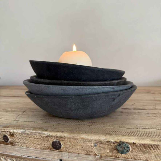 Vintage Inspired Dark Grey Stone Bowl (Assorted)