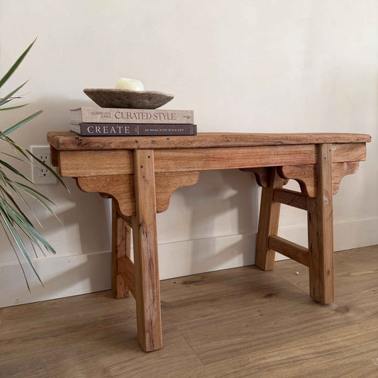 Vintage Inspired Noodle Bench | Heavy Rustic Wooden Bench