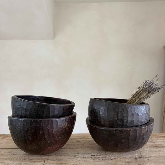 Vintage Teak Wood Dough Bowl | Rustic Hand Carved Bowl