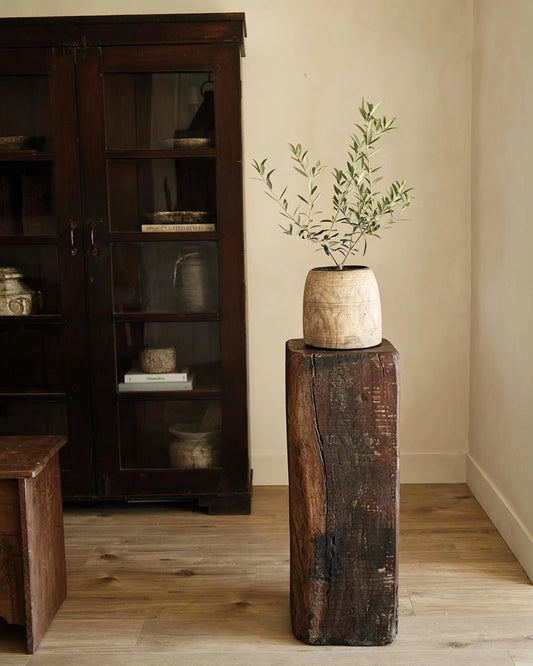 Teak Pedestal Column 32"