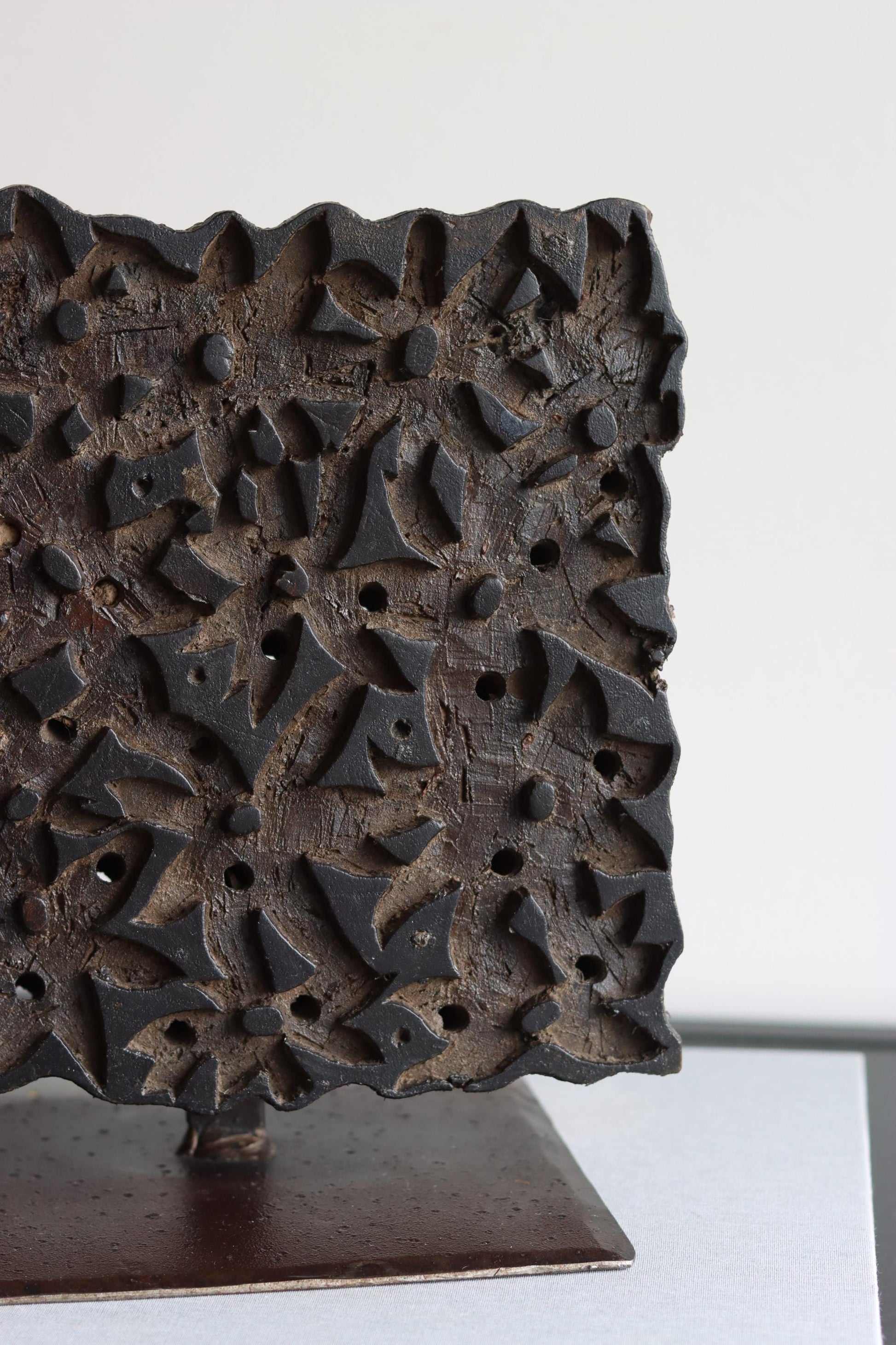 Vintage Block Print Stamp on Stand