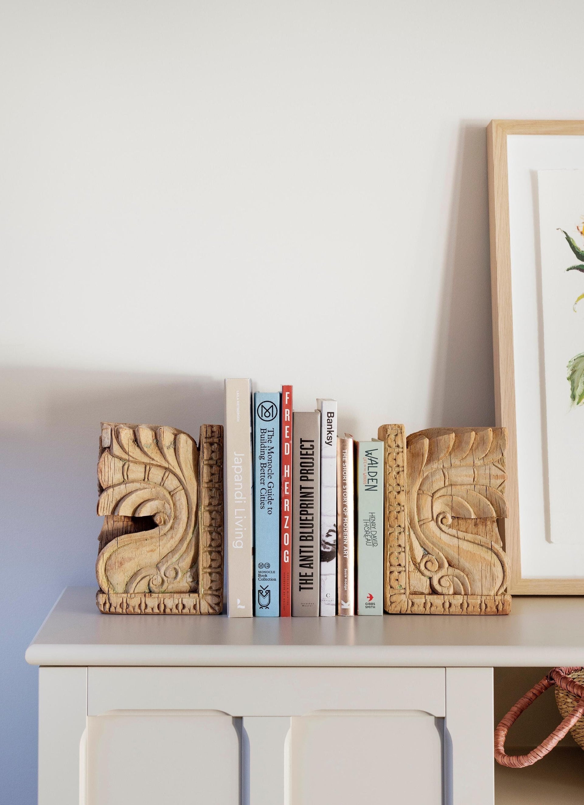 Vintage Wooden Bookends - Single