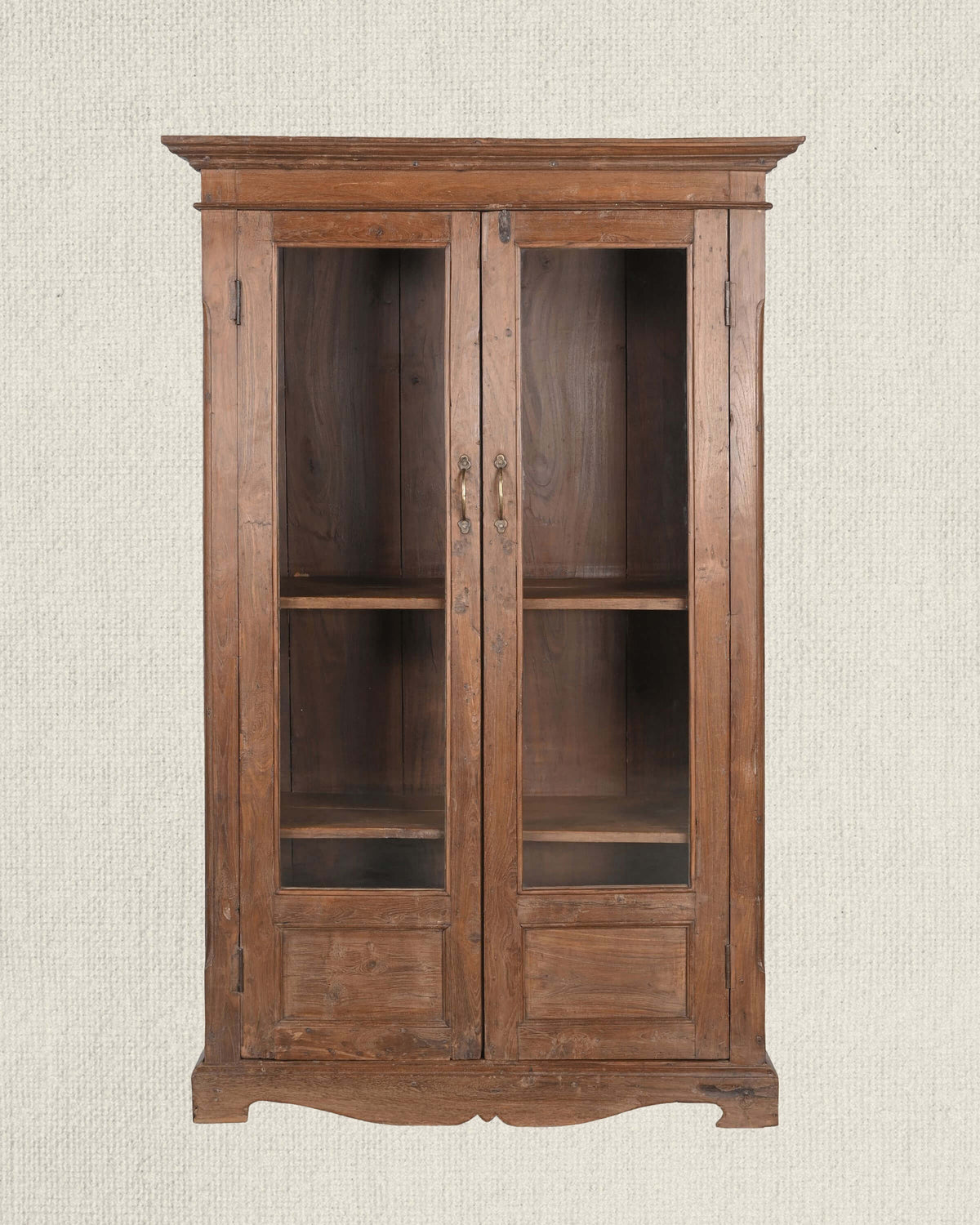 Antique Teak Wood Glass Almirah 3