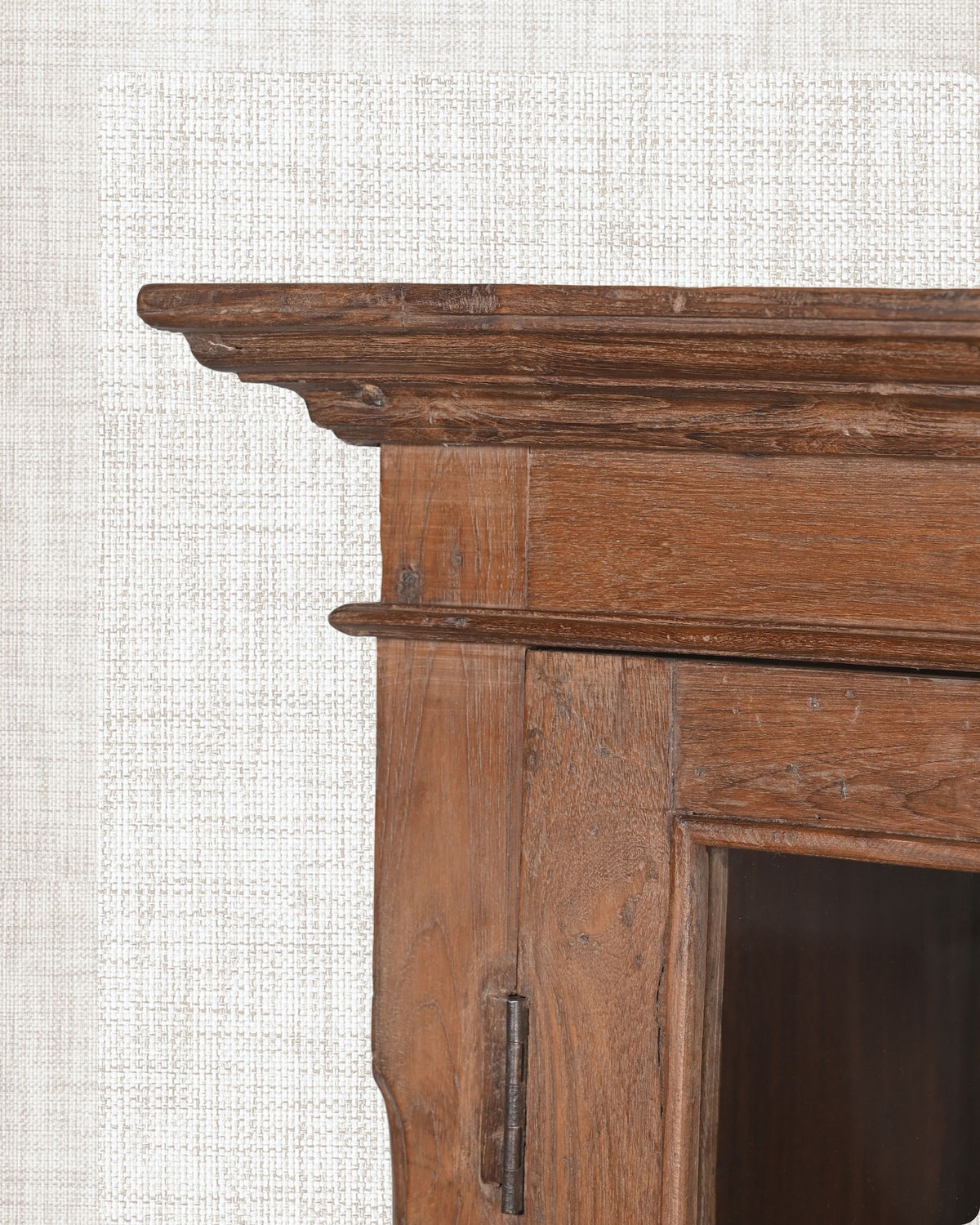 Antique Teak Wood Glass Almirah 3