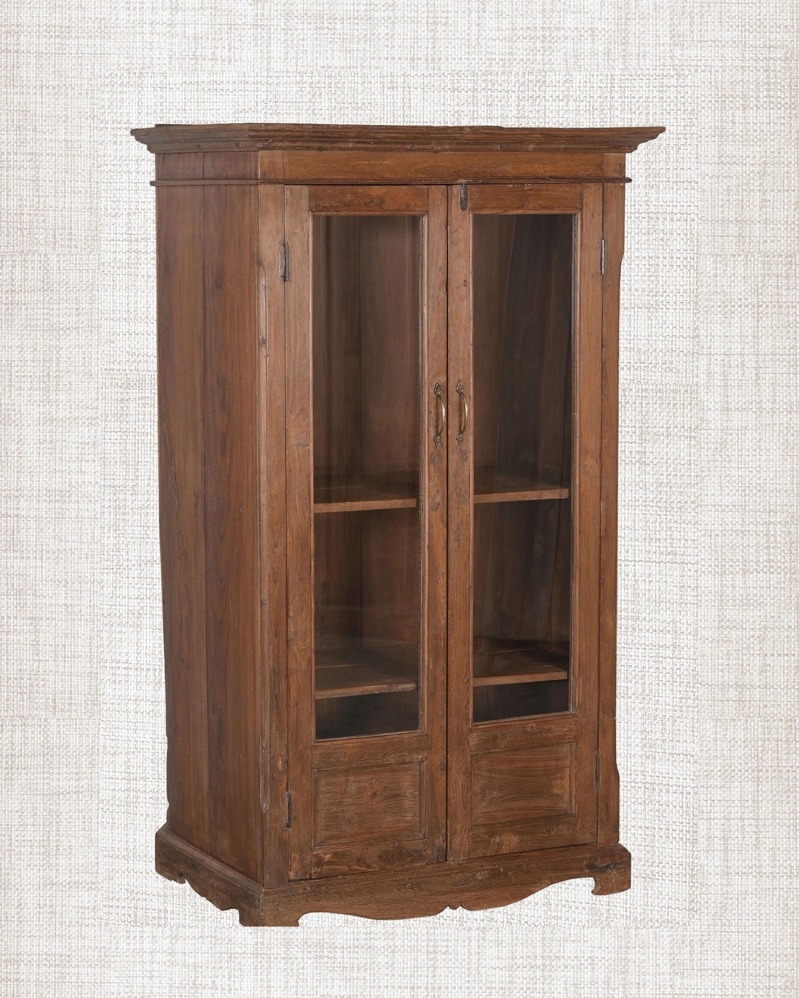 Antique Teak Wood Glass Almirah 3