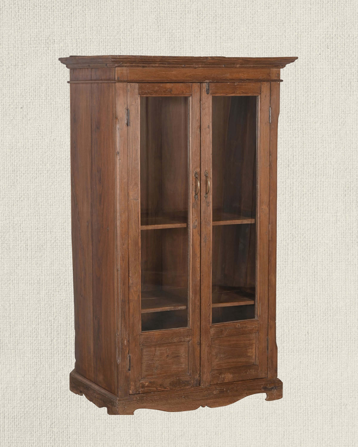 Antique Teak Wood Glass Almirah 3