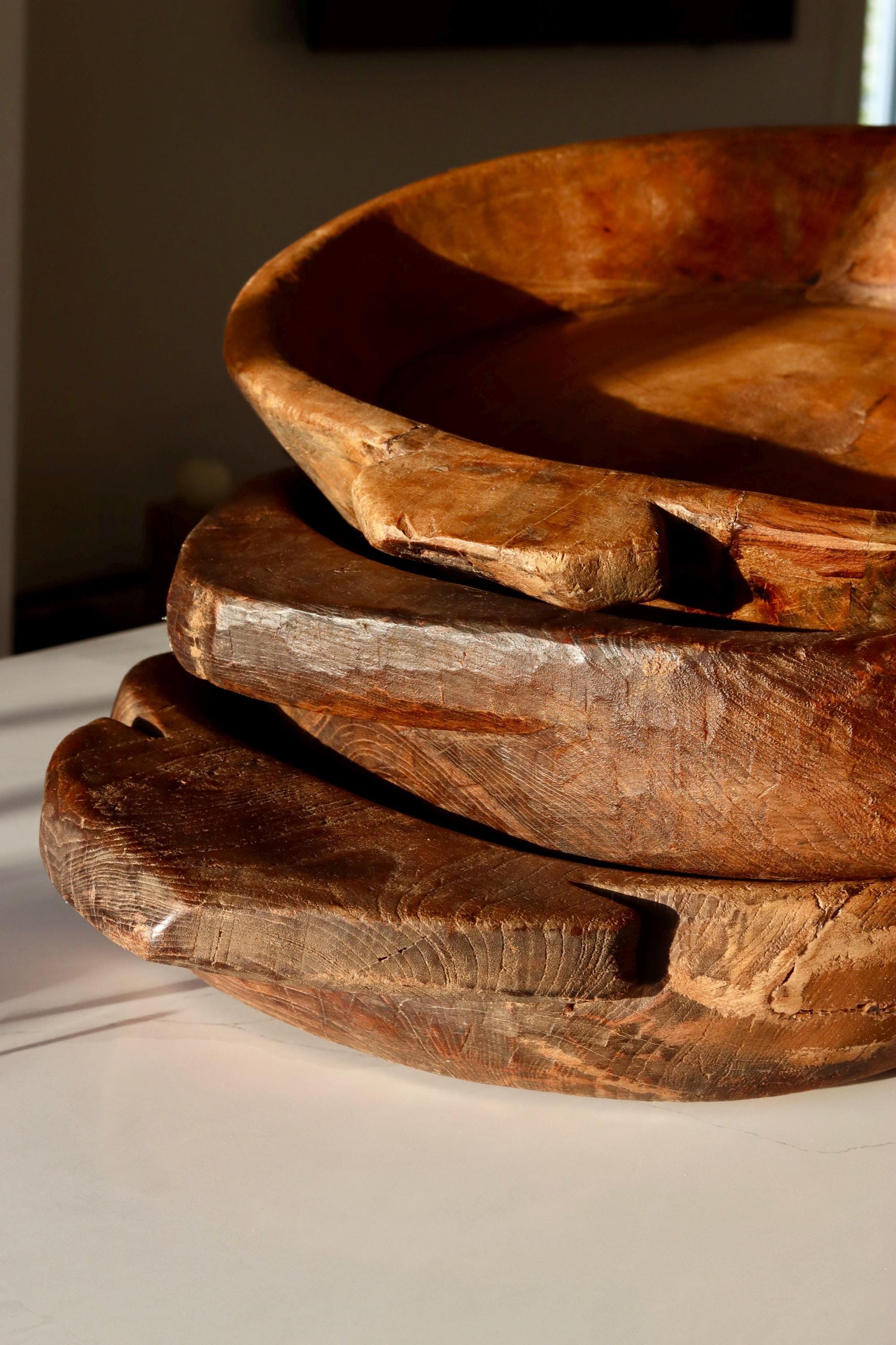 Extra Large Vintage Wooden Parat Tray