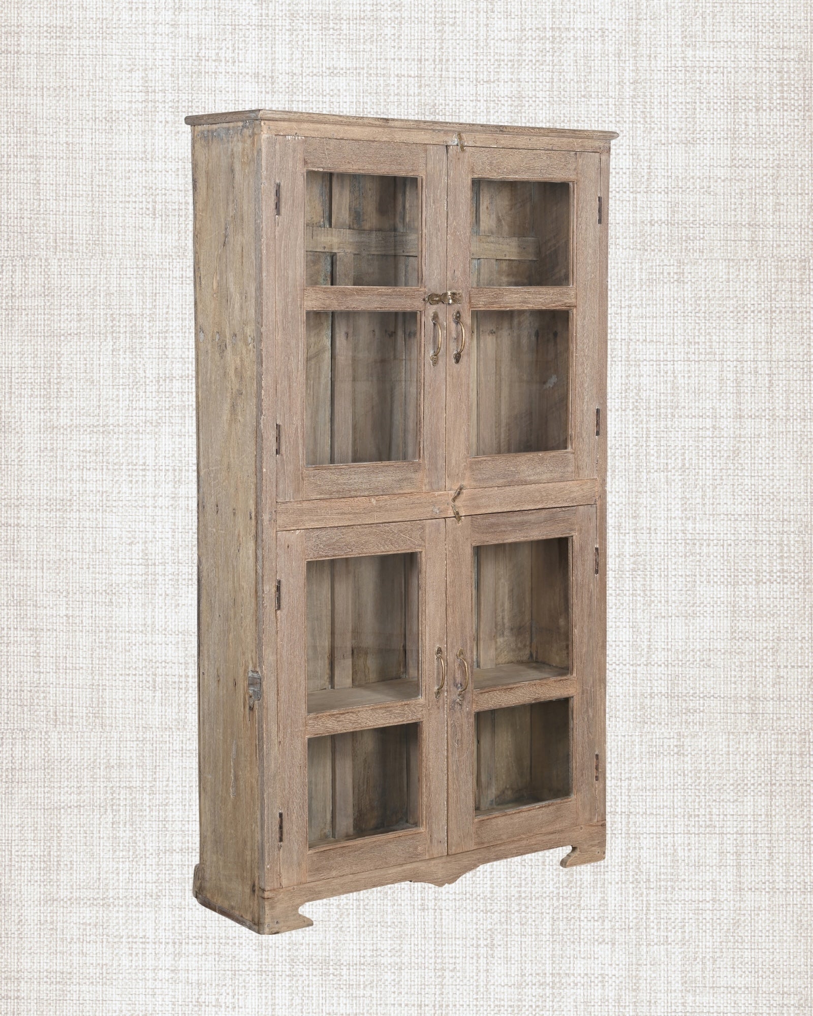 Antique Teak Wood Glass Almirah 4