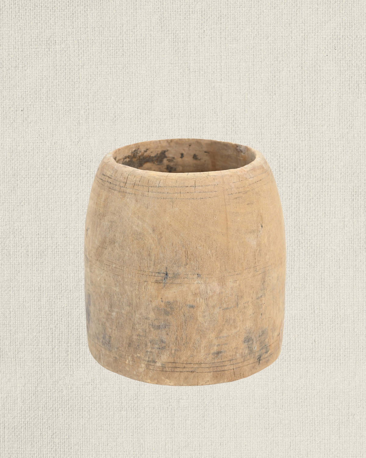 Hand Carved Teak Wood Planter 8.2"