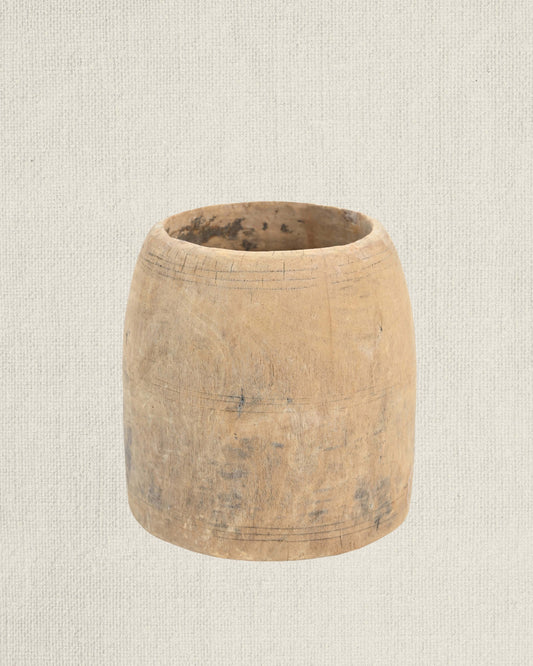 Hand Carved Teak Wood Planter 8.2"