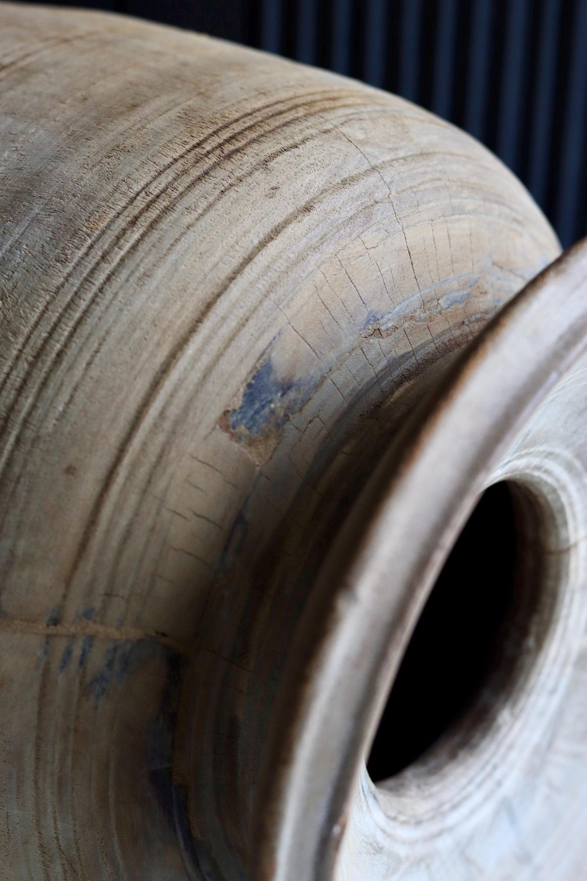 XL Vintage Himachal Teak Wood Pot