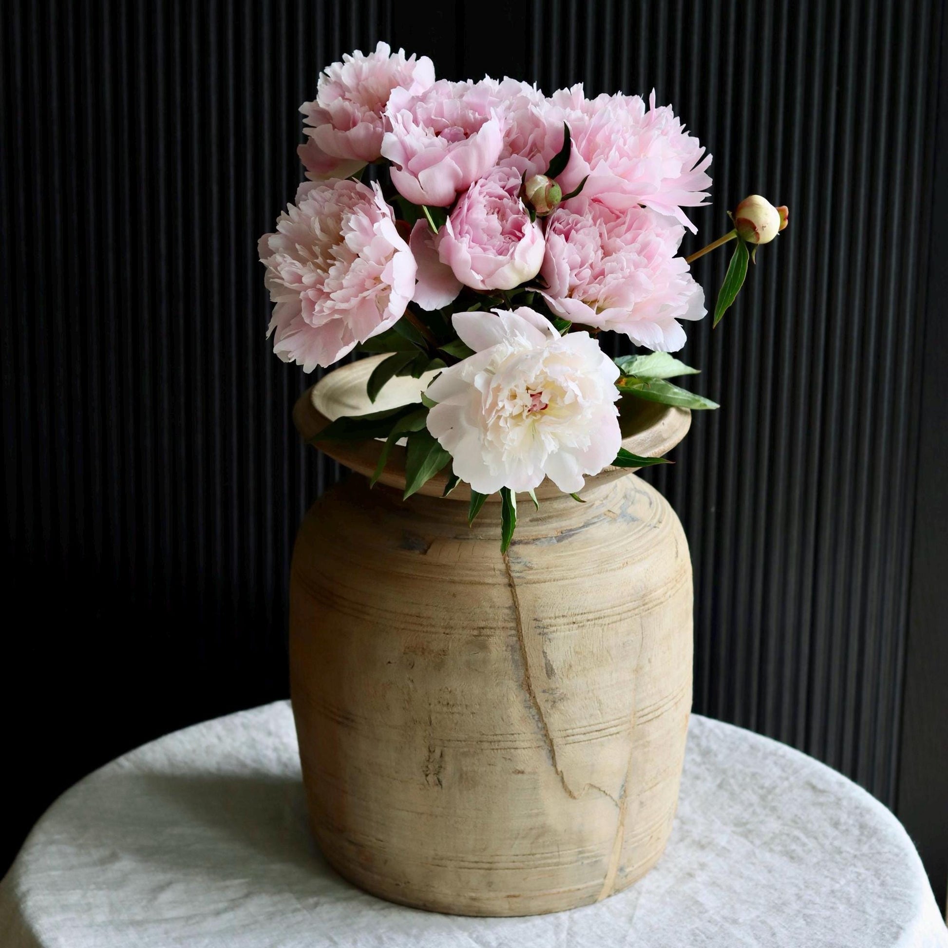 XL Vintage Himachal Teak Wood Pot