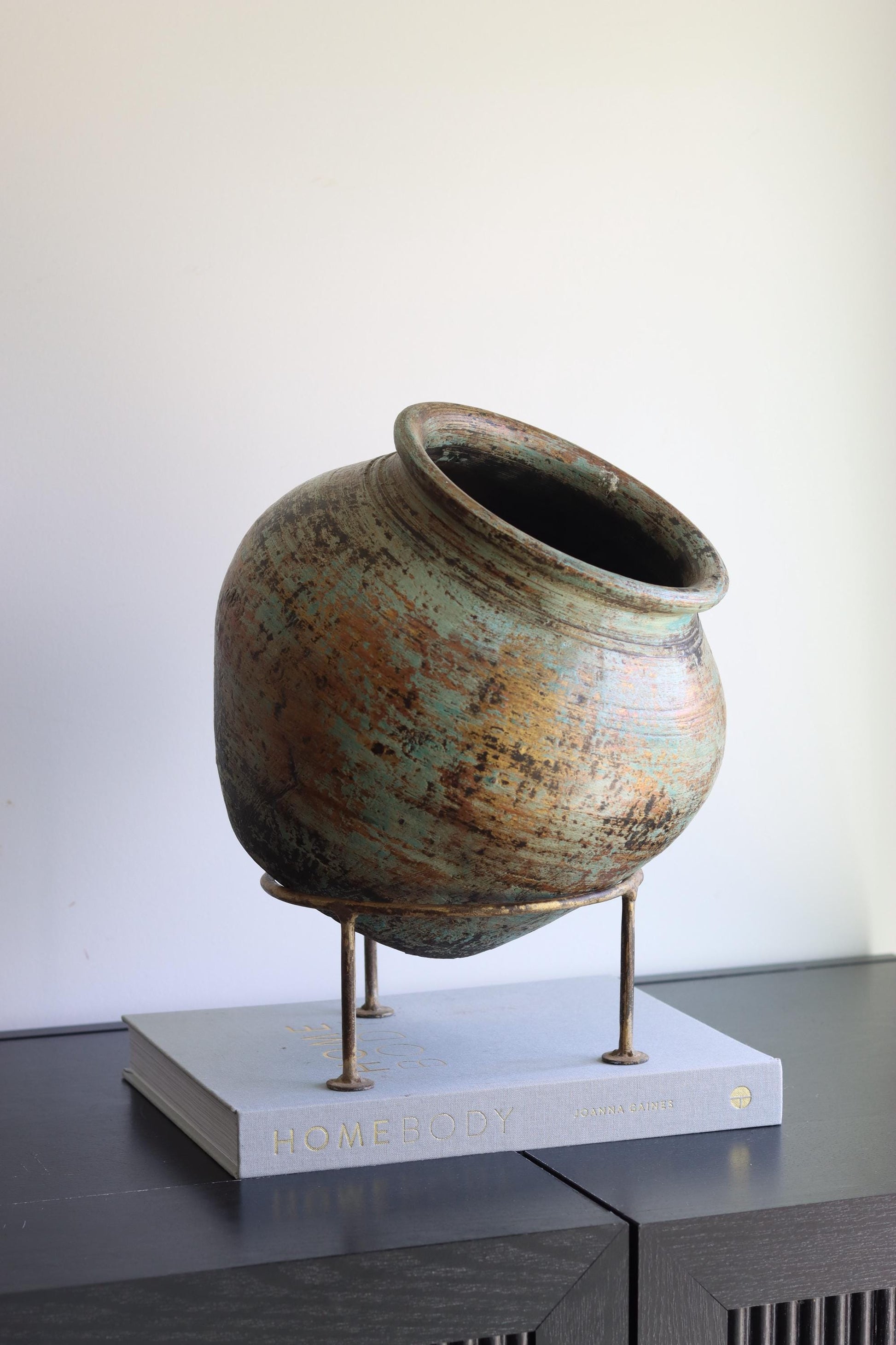Large Clay Terracotta Pot on Stand