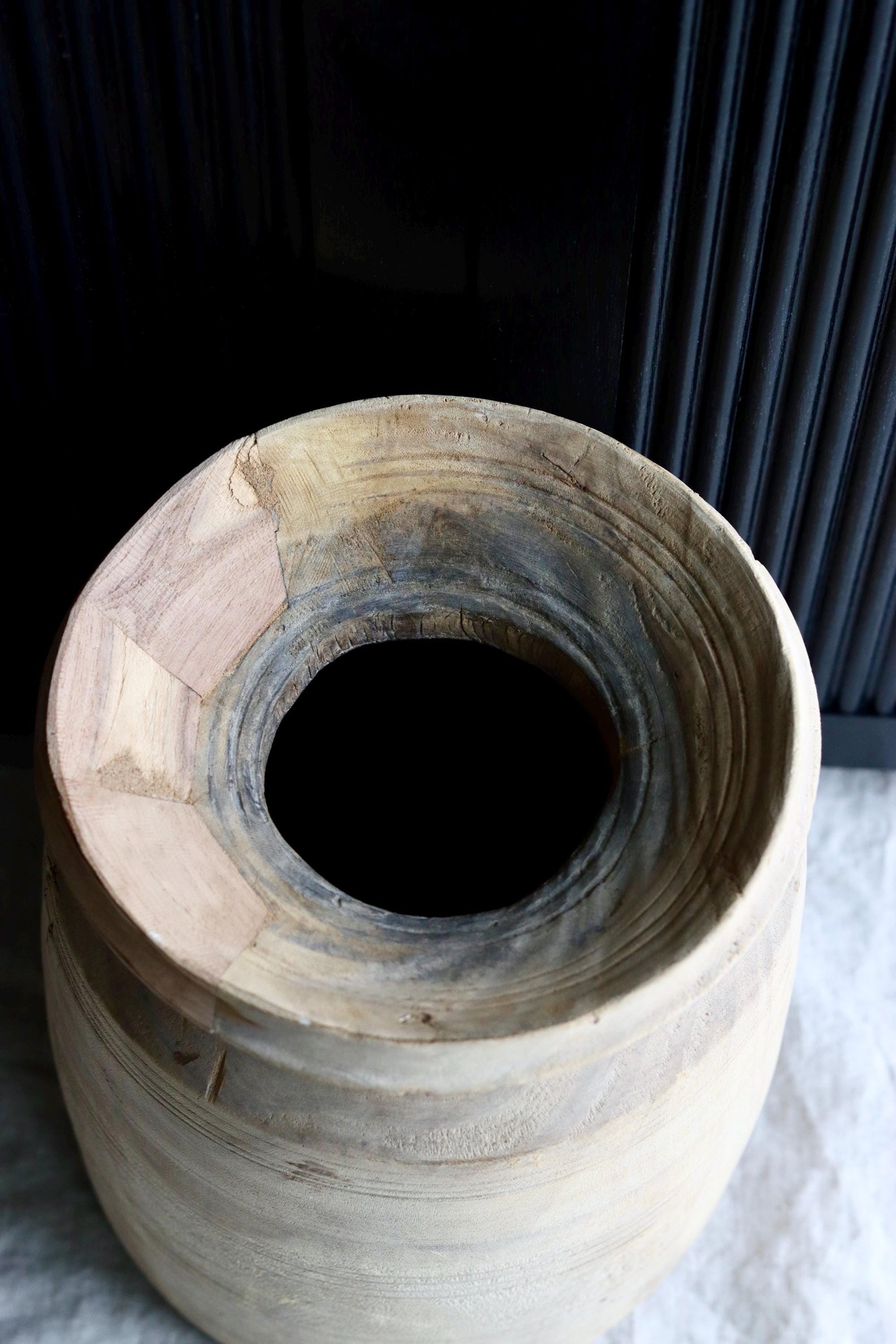 XL Vintage Himachal Teak Wood Pot