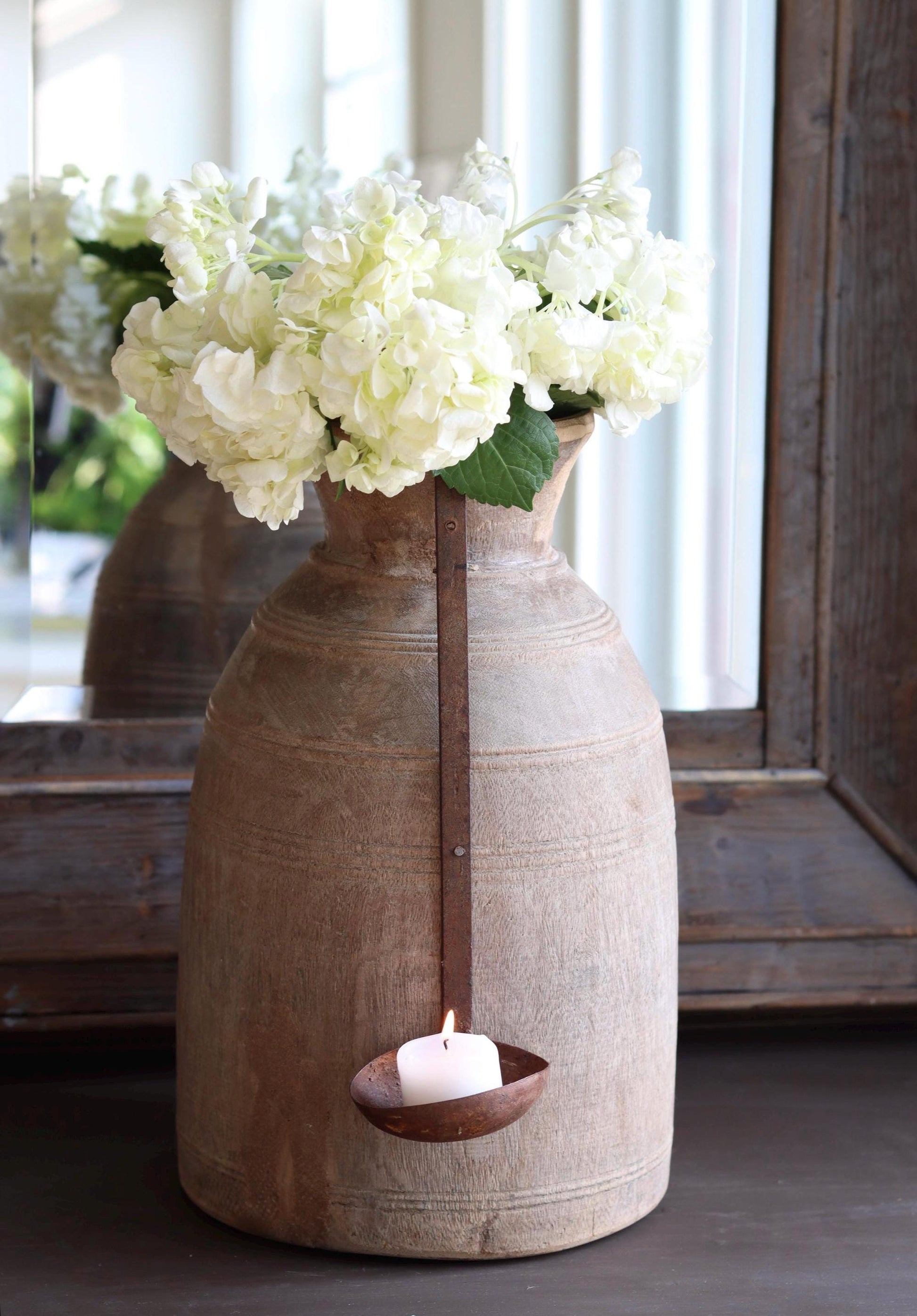 Vintage Himachal Pot & Candle Holder