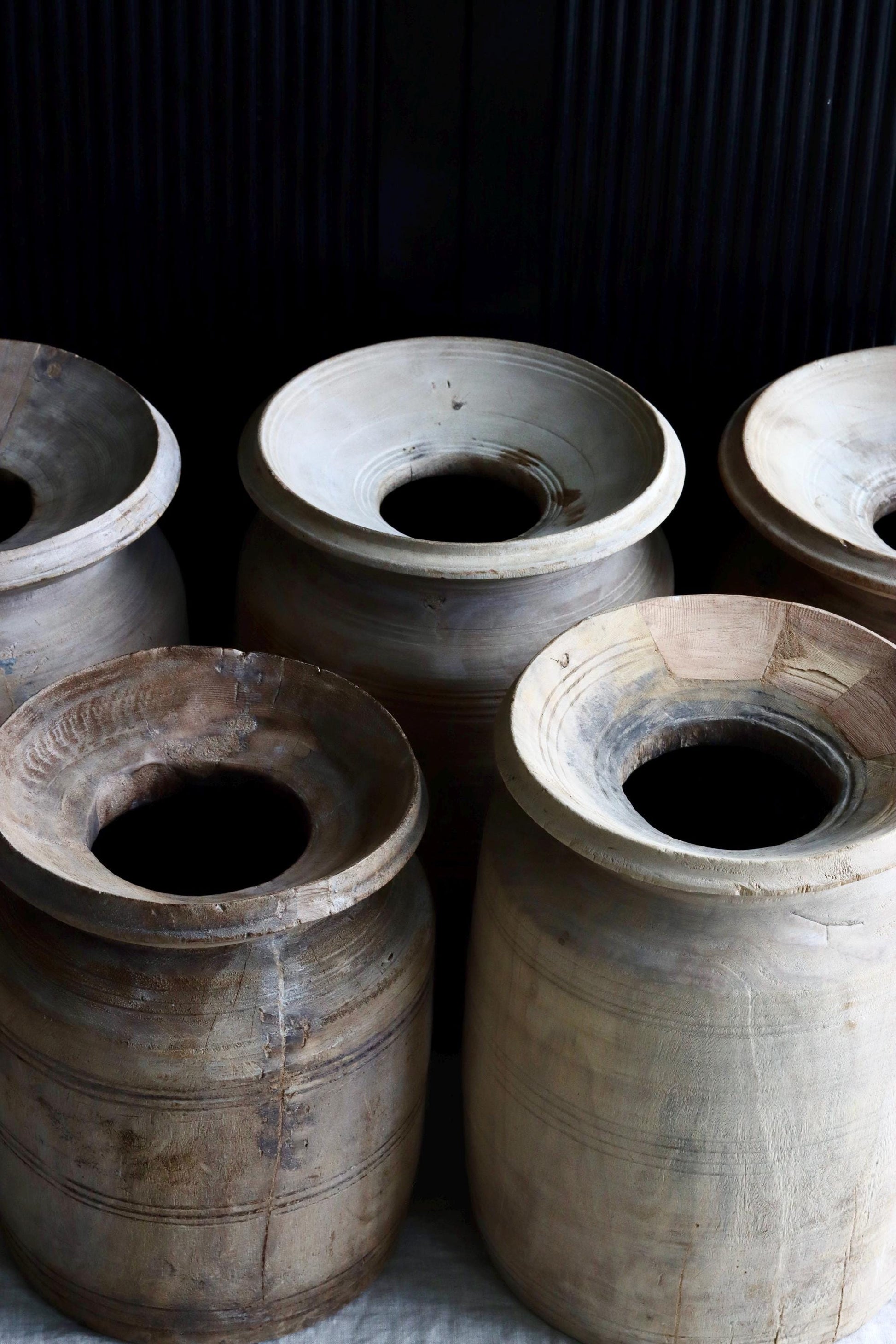 XL Vintage Himachal Teak Wood Pot