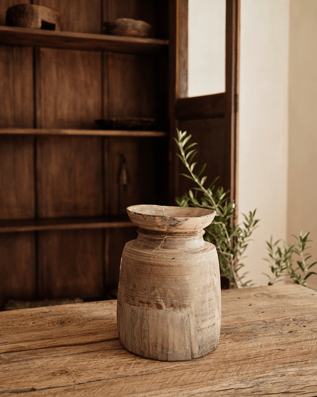 Hand Carved Teak Vessel