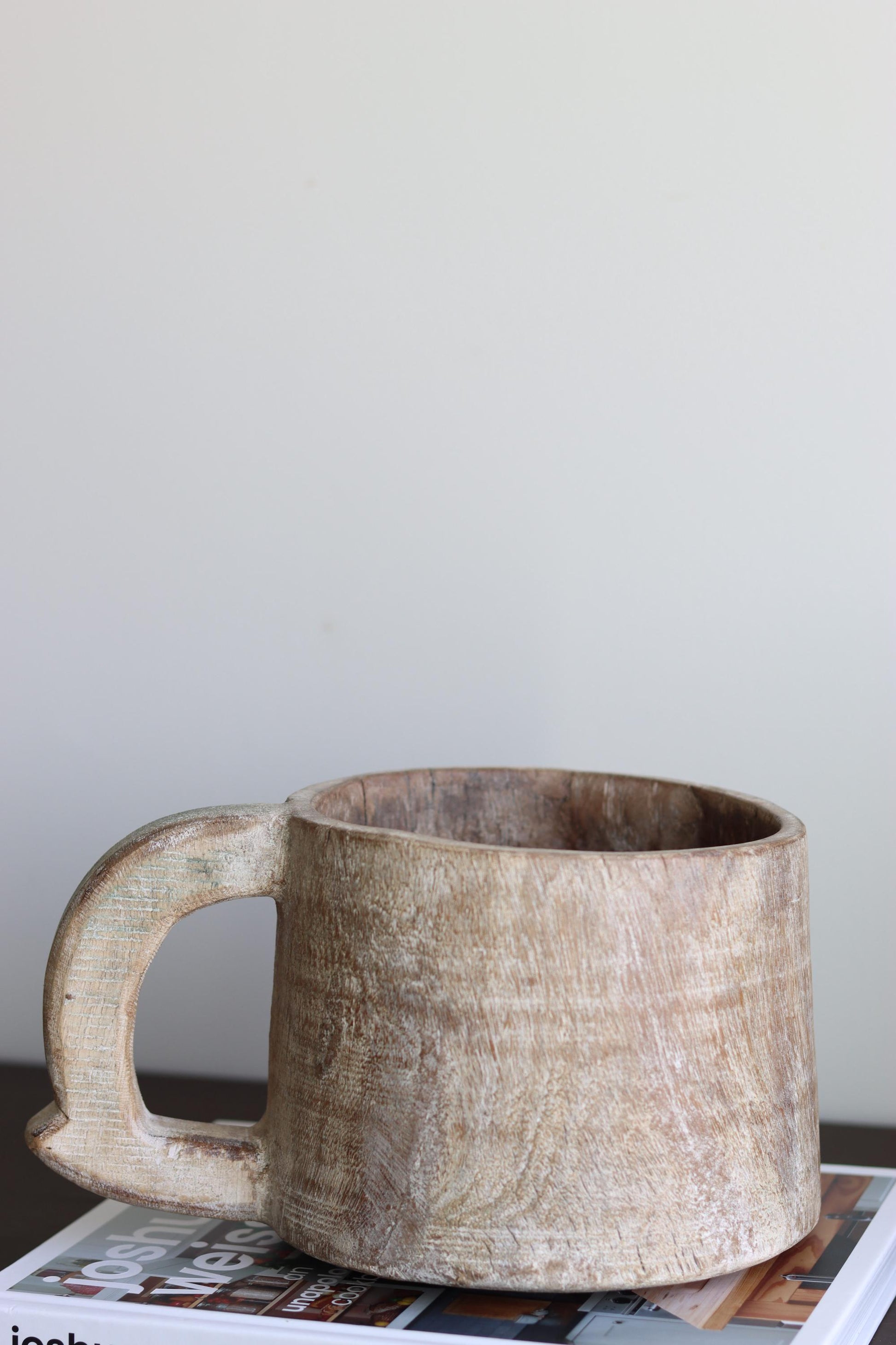 Vintage Wooden Maana Pot with Handle