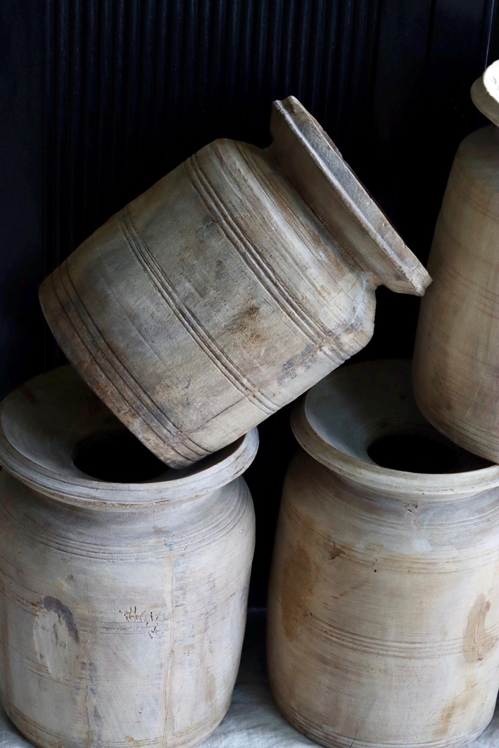 XL Vintage Himachal Teak Wood Pot