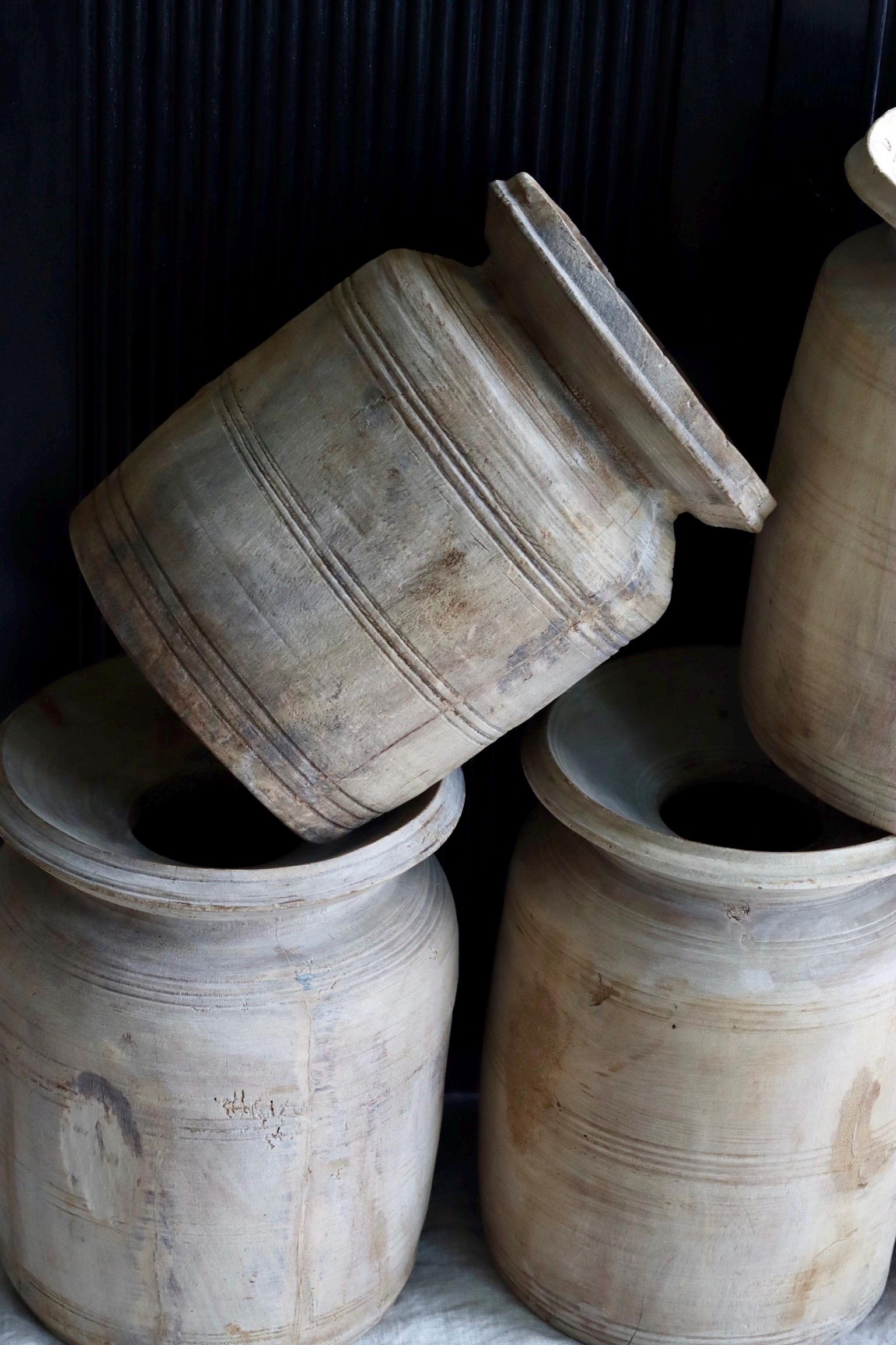 XL Vintage Himachal Teak Wood Pot