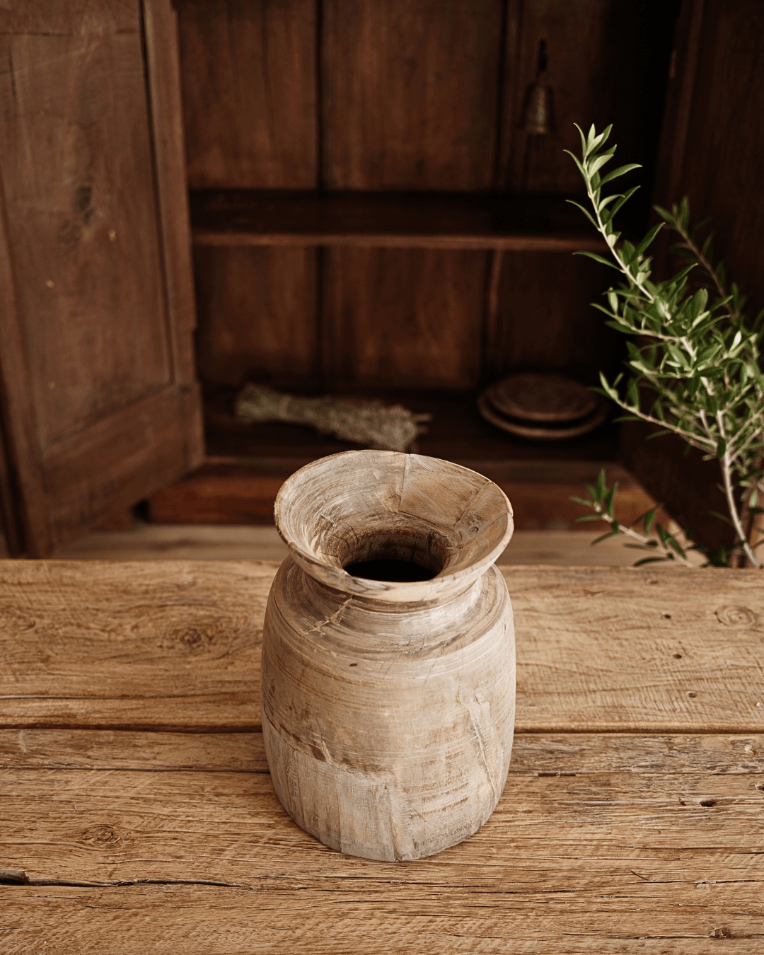 Hand Carved Teak Vessel