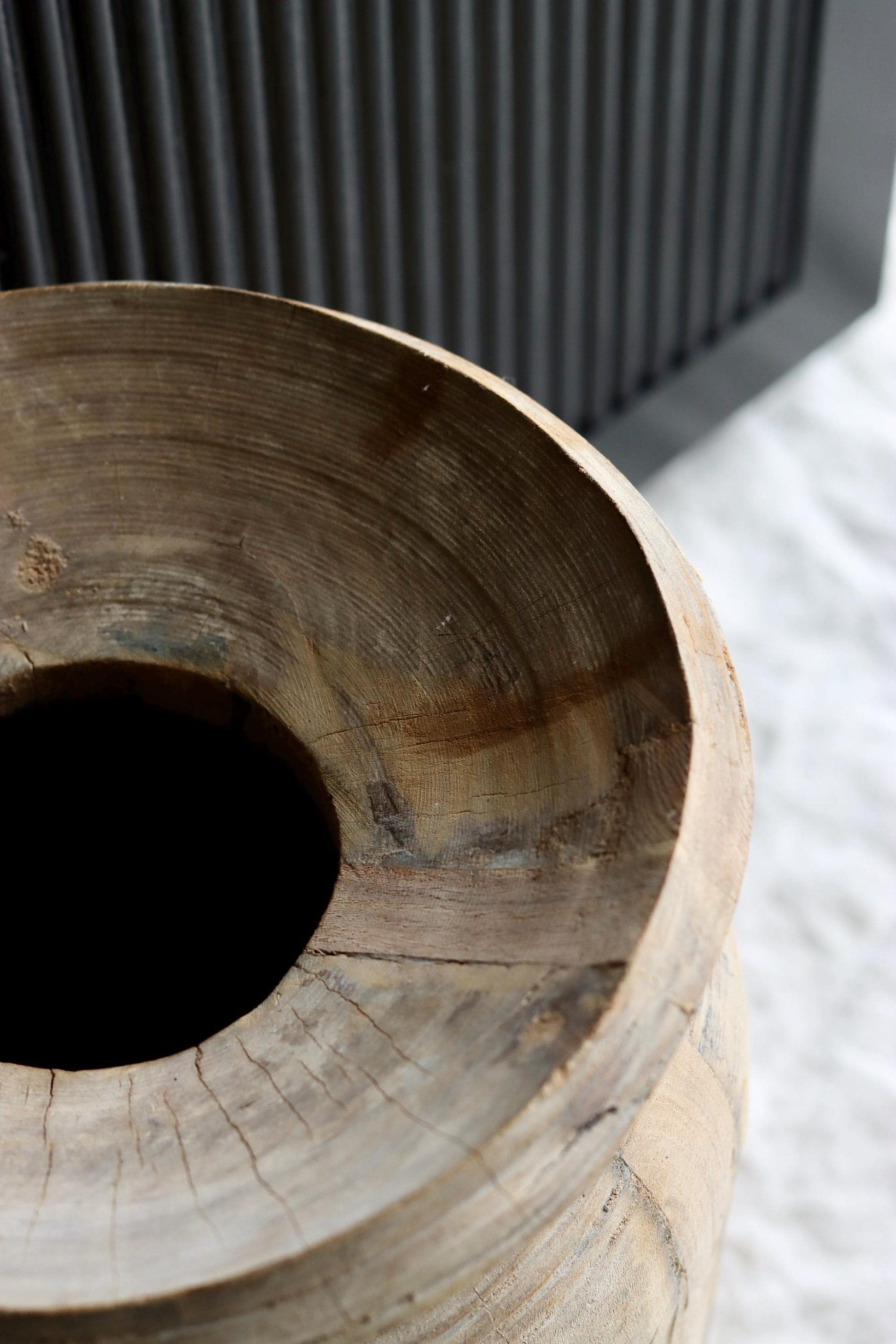 XL Vintage Himachal Teak Wood Pot