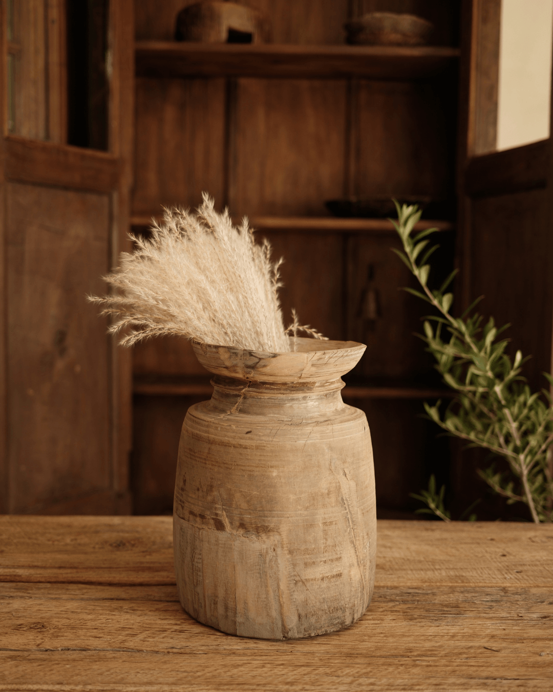 Hand Carved Teak Vessel