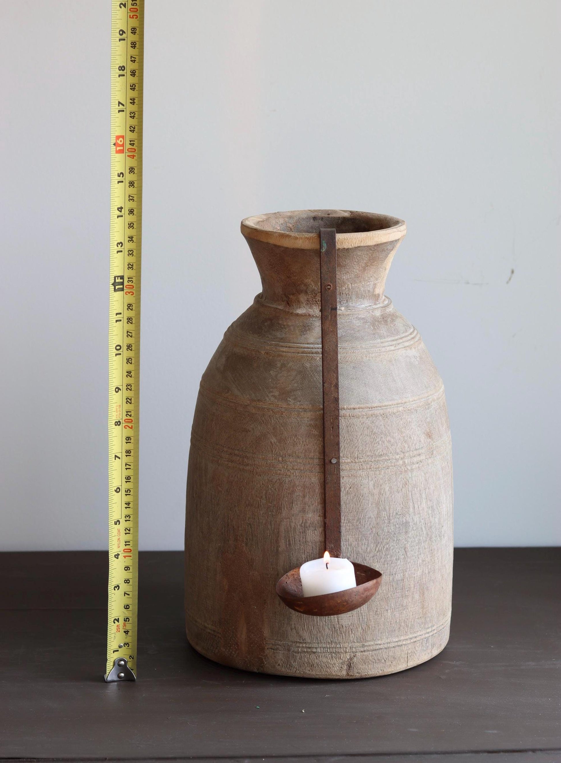 Vintage Himachal Pot & Candle Holder