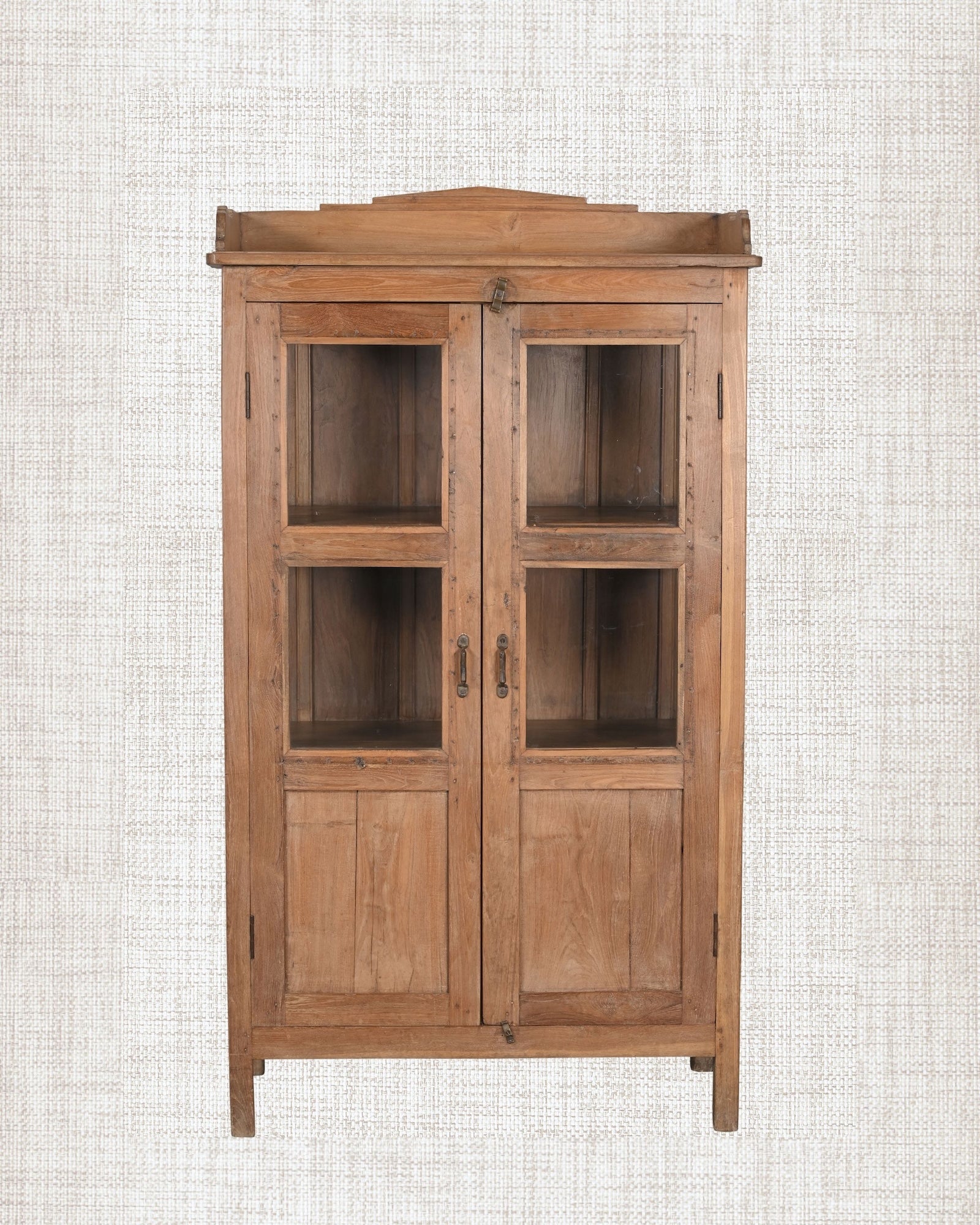 Antique Teak Wood Glass Almirah 5