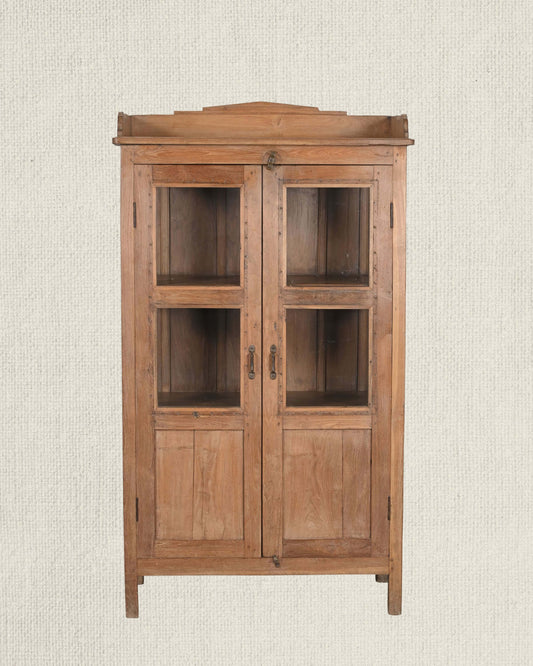 Antique Teak Wood Glass Almirah 5