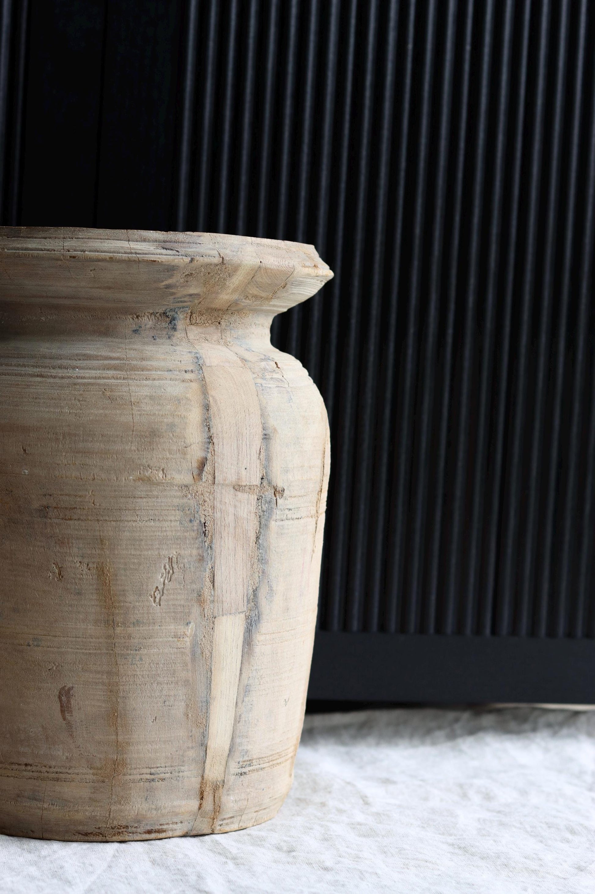 XL Vintage Himachal Teak Wood Pot