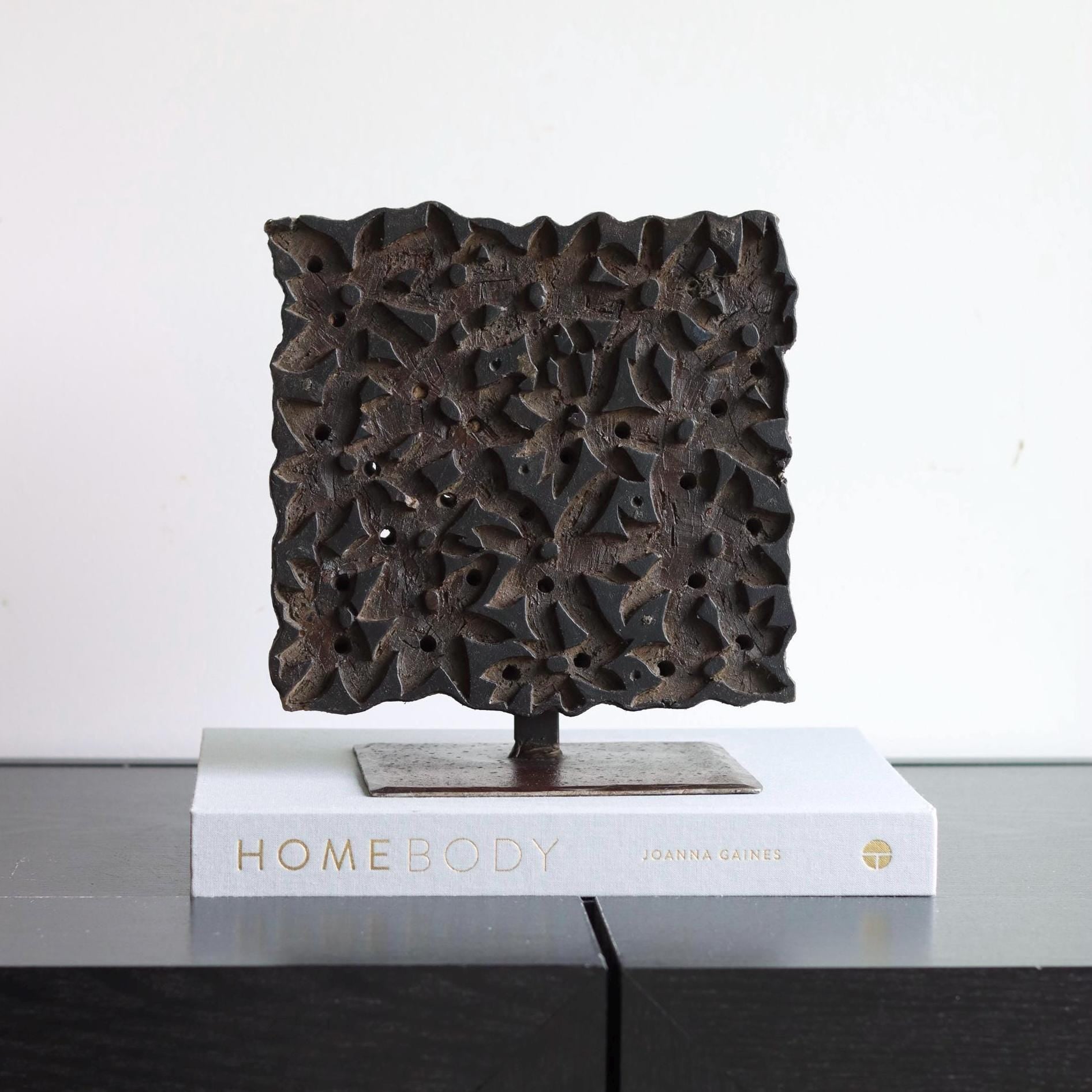 Vintage Block Print Stamp on Stand