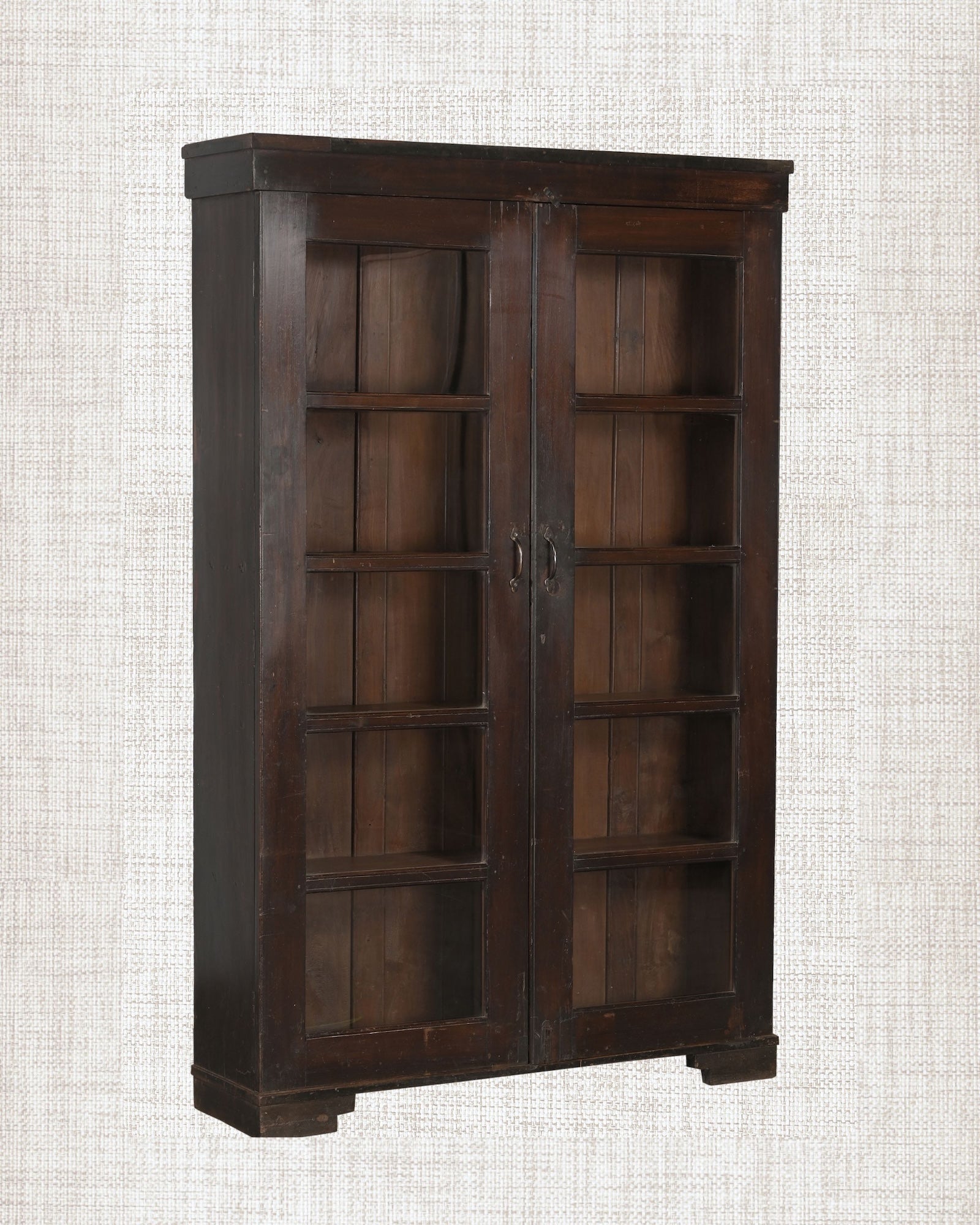 Antique Teak Wood Glass Almirah 8