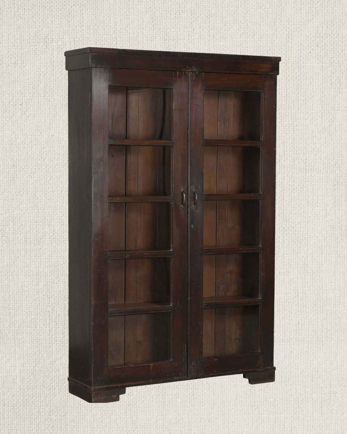 Antique Teak Wood Glass Almirah 8