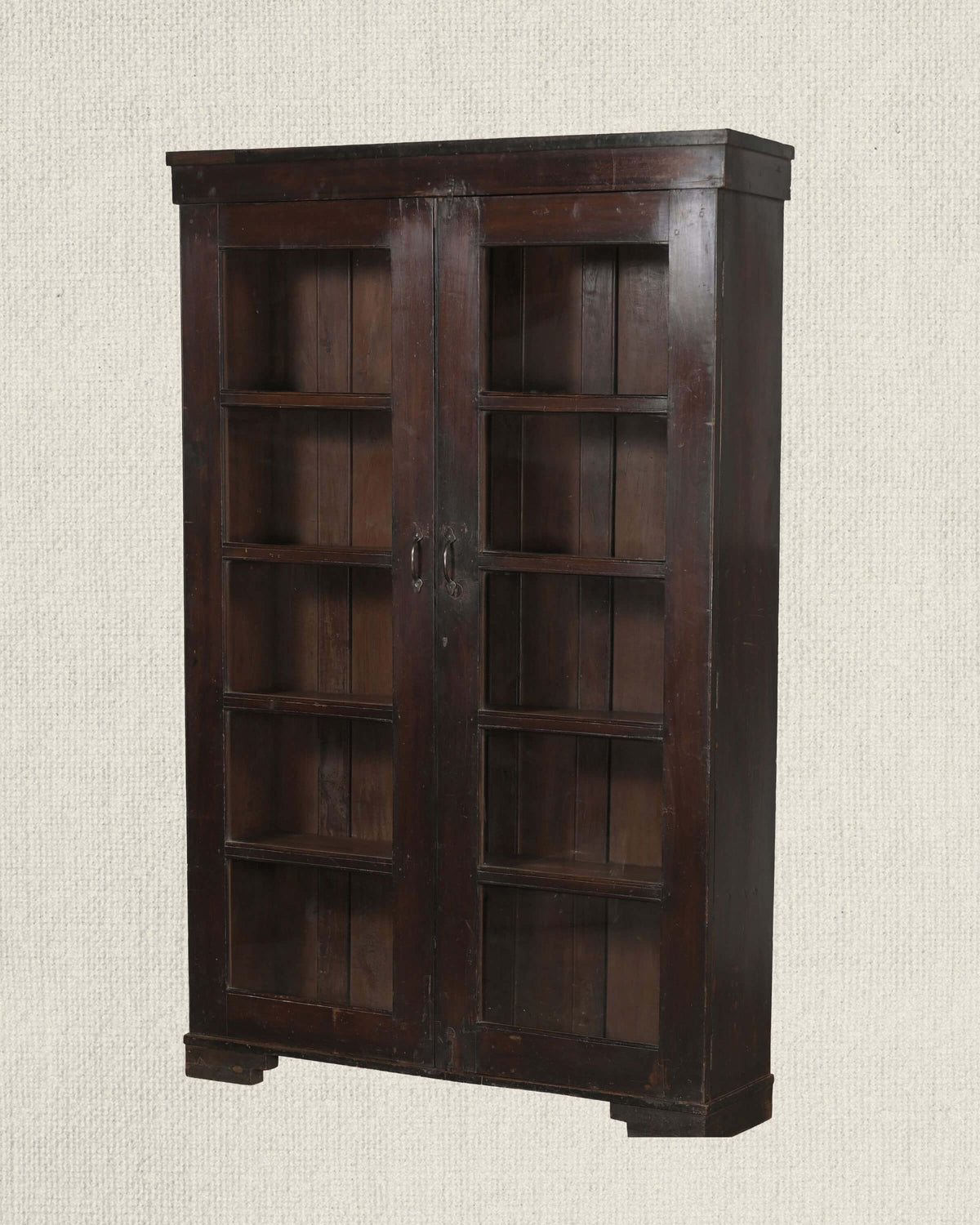 Antique Teak Wood Glass Almirah 8