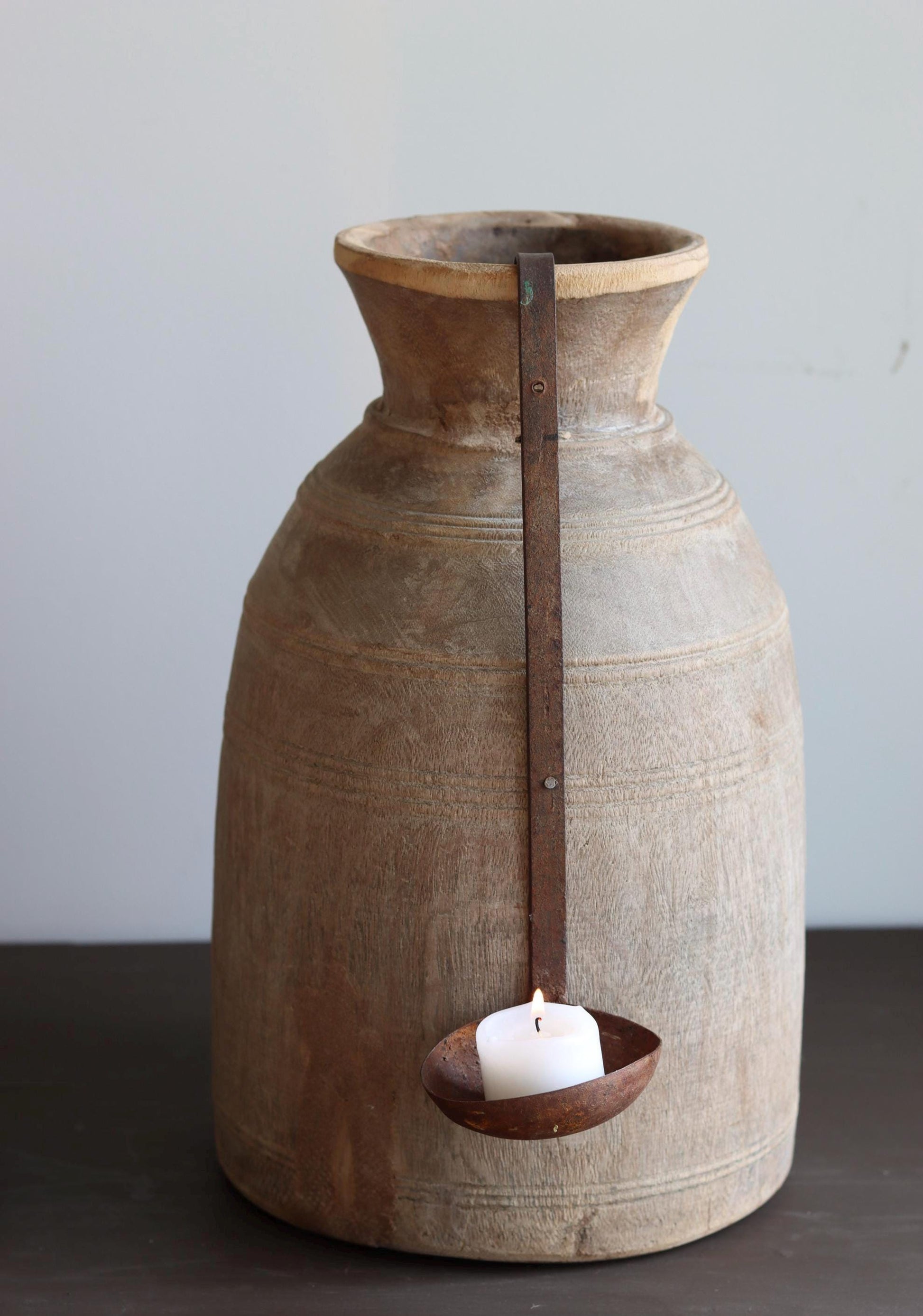 Vintage Himachal Pot & Candle Holder