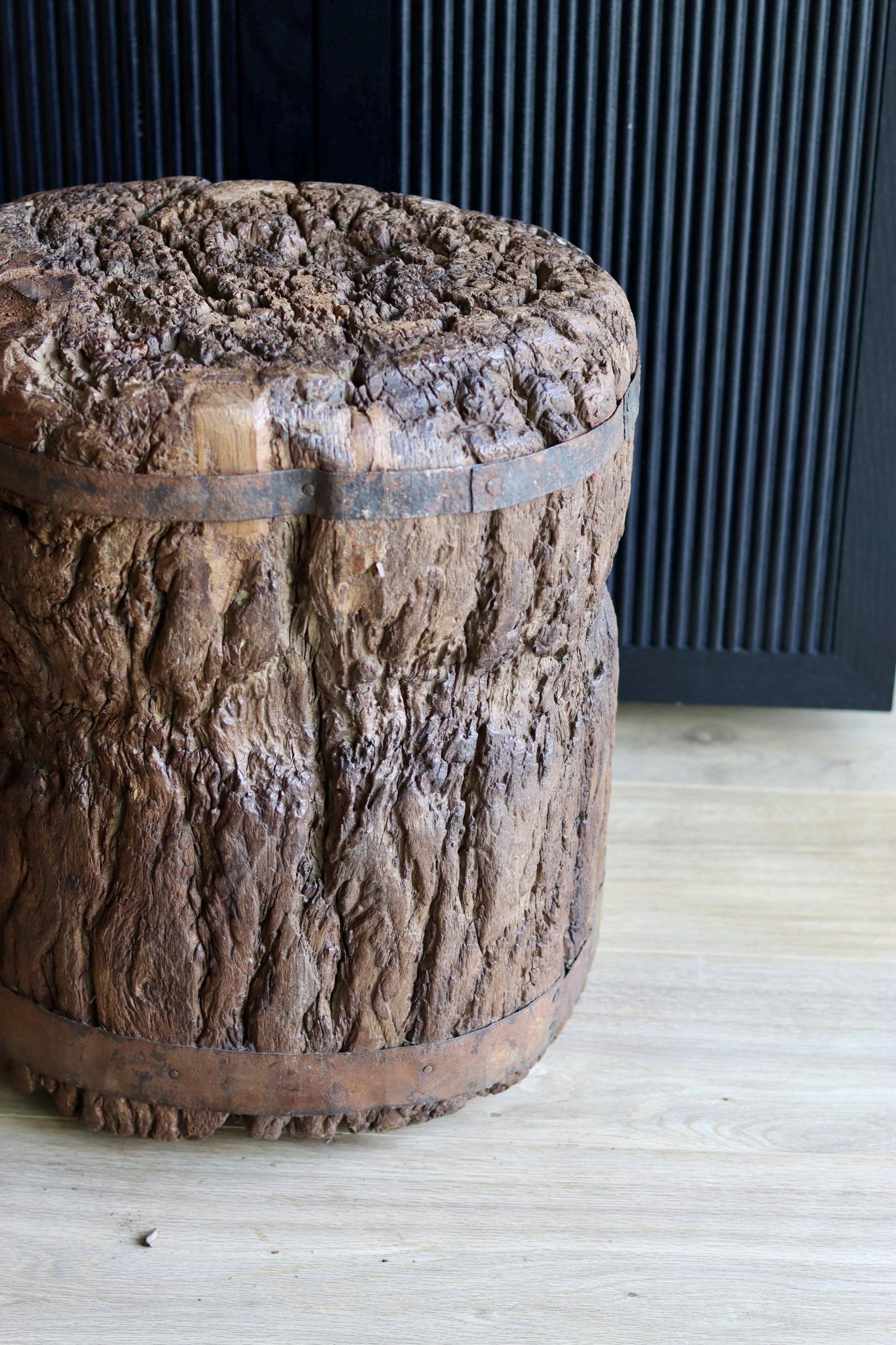 Large Vintage Rustic Side Table &  Heavy Ukhali Planter