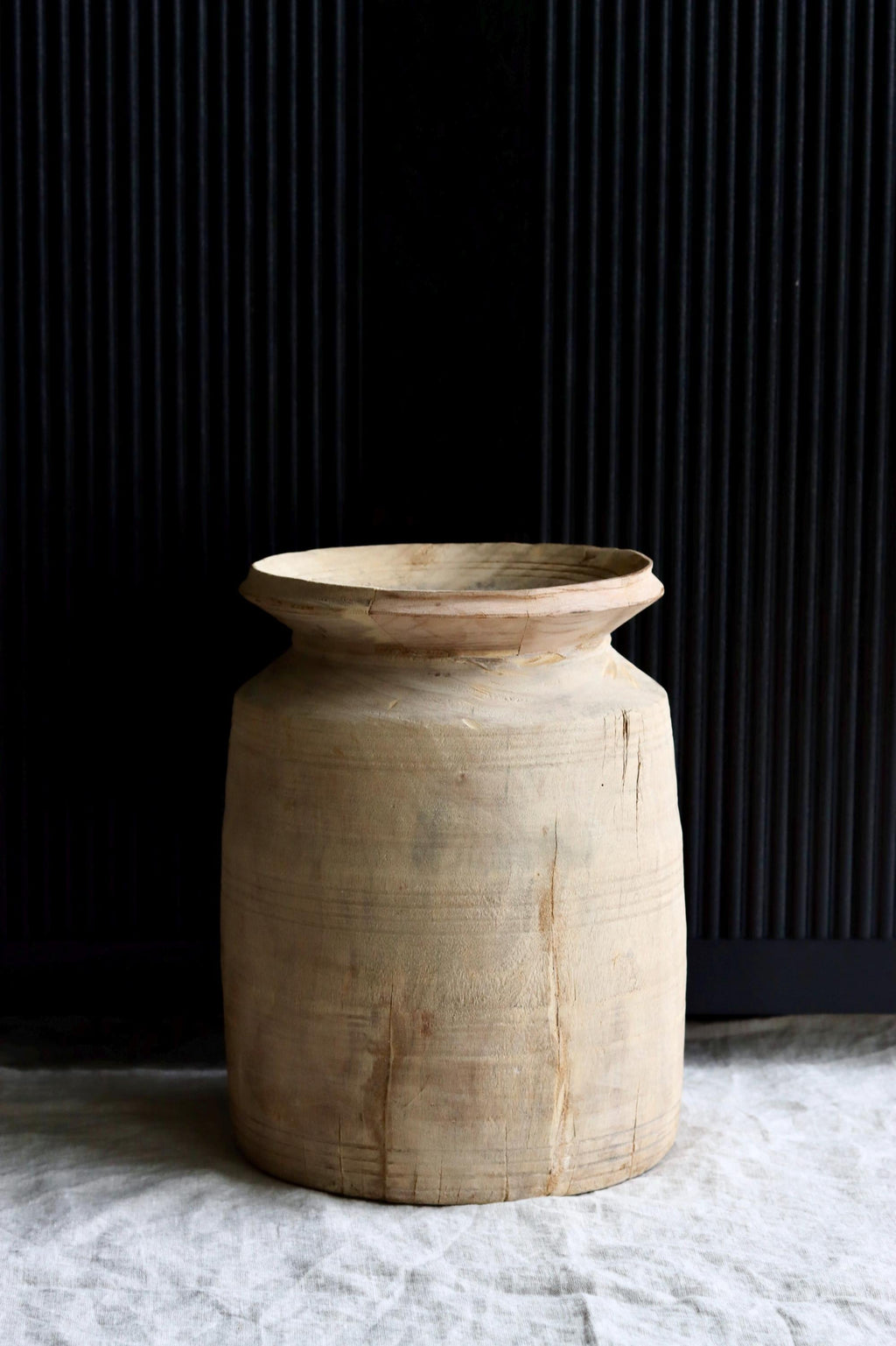 XL Vintage Himachal Teak Wood Pot