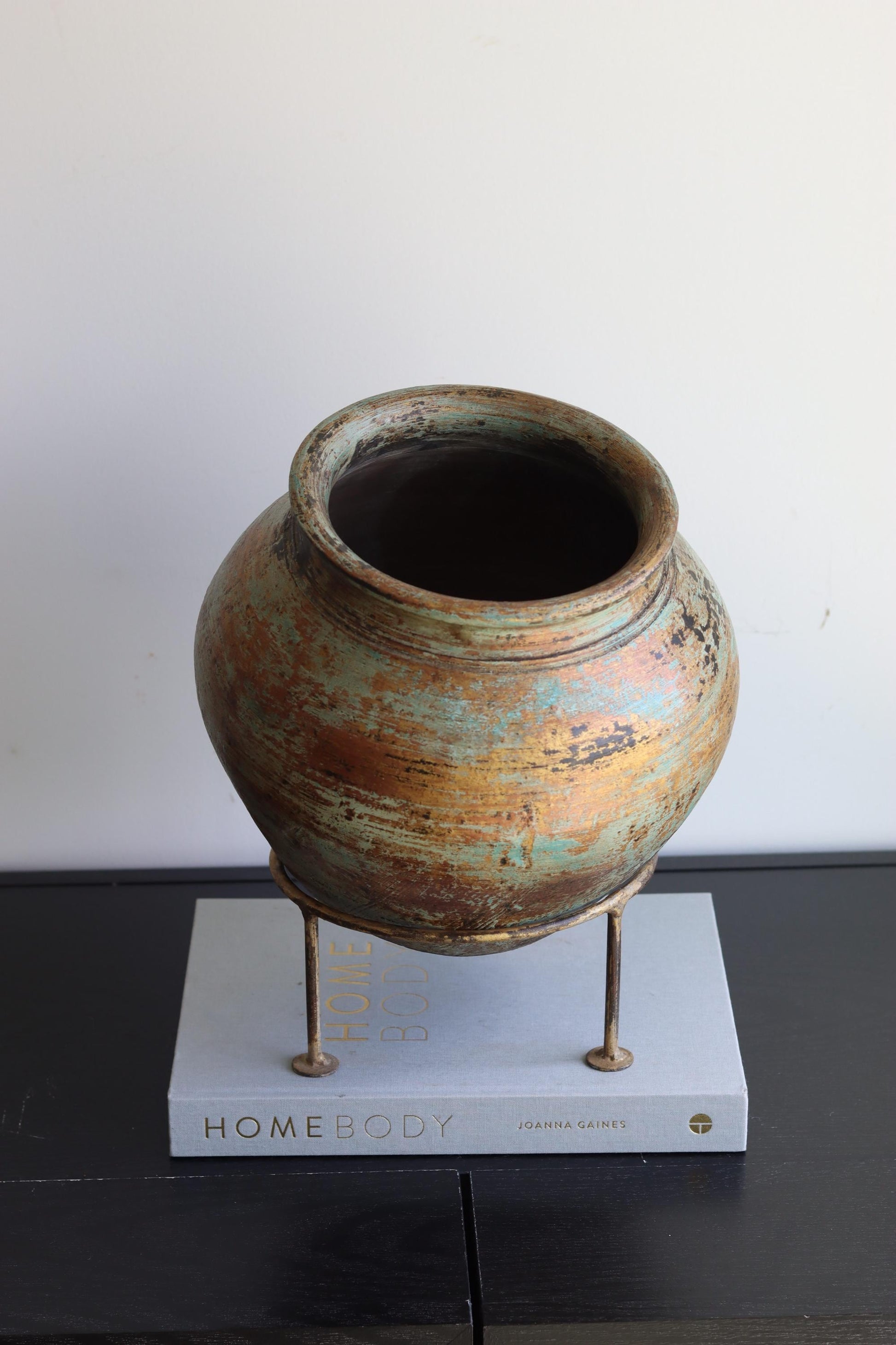 Large Clay Terracotta Pot on Stand