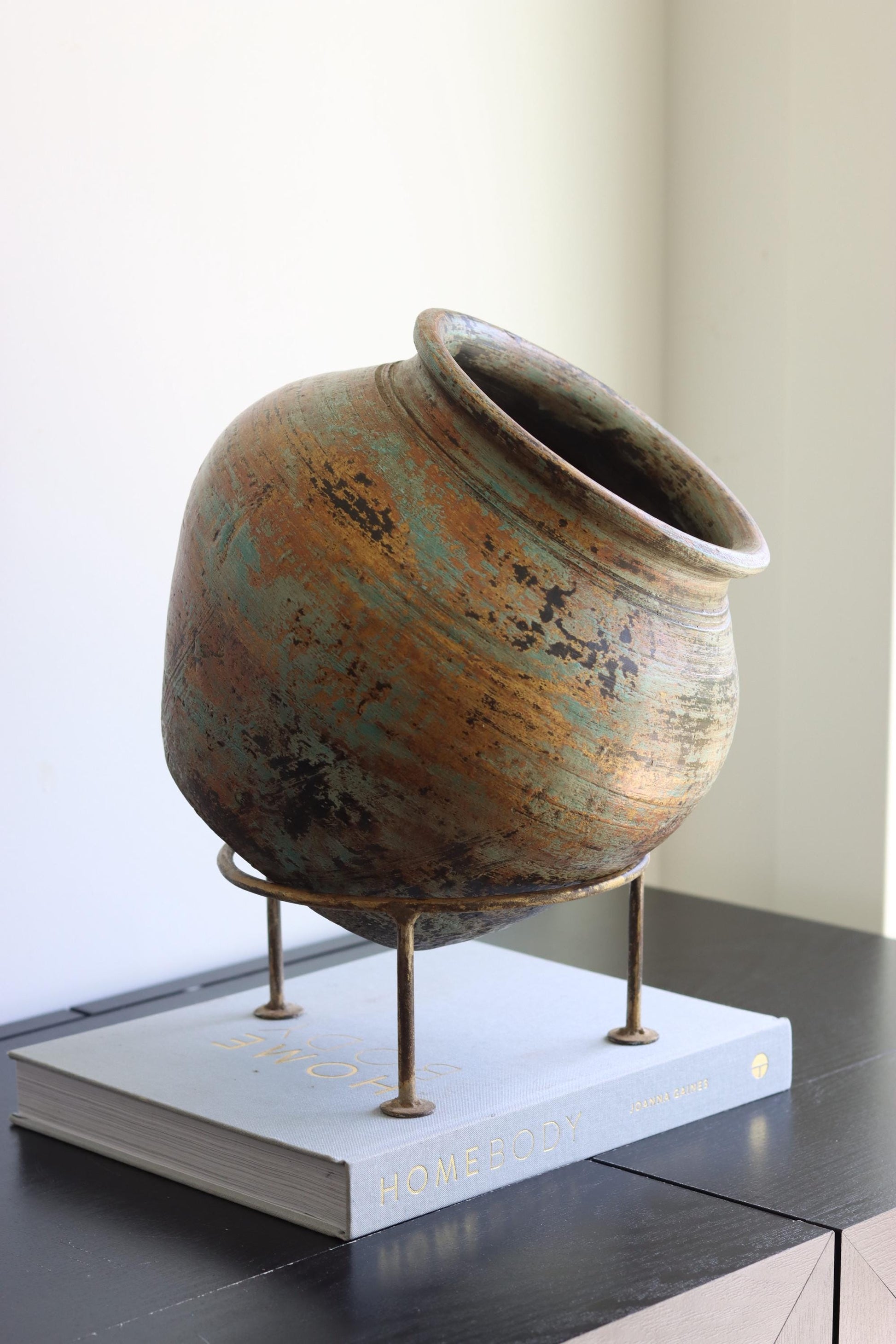 Large Clay Terracotta Pot on Stand