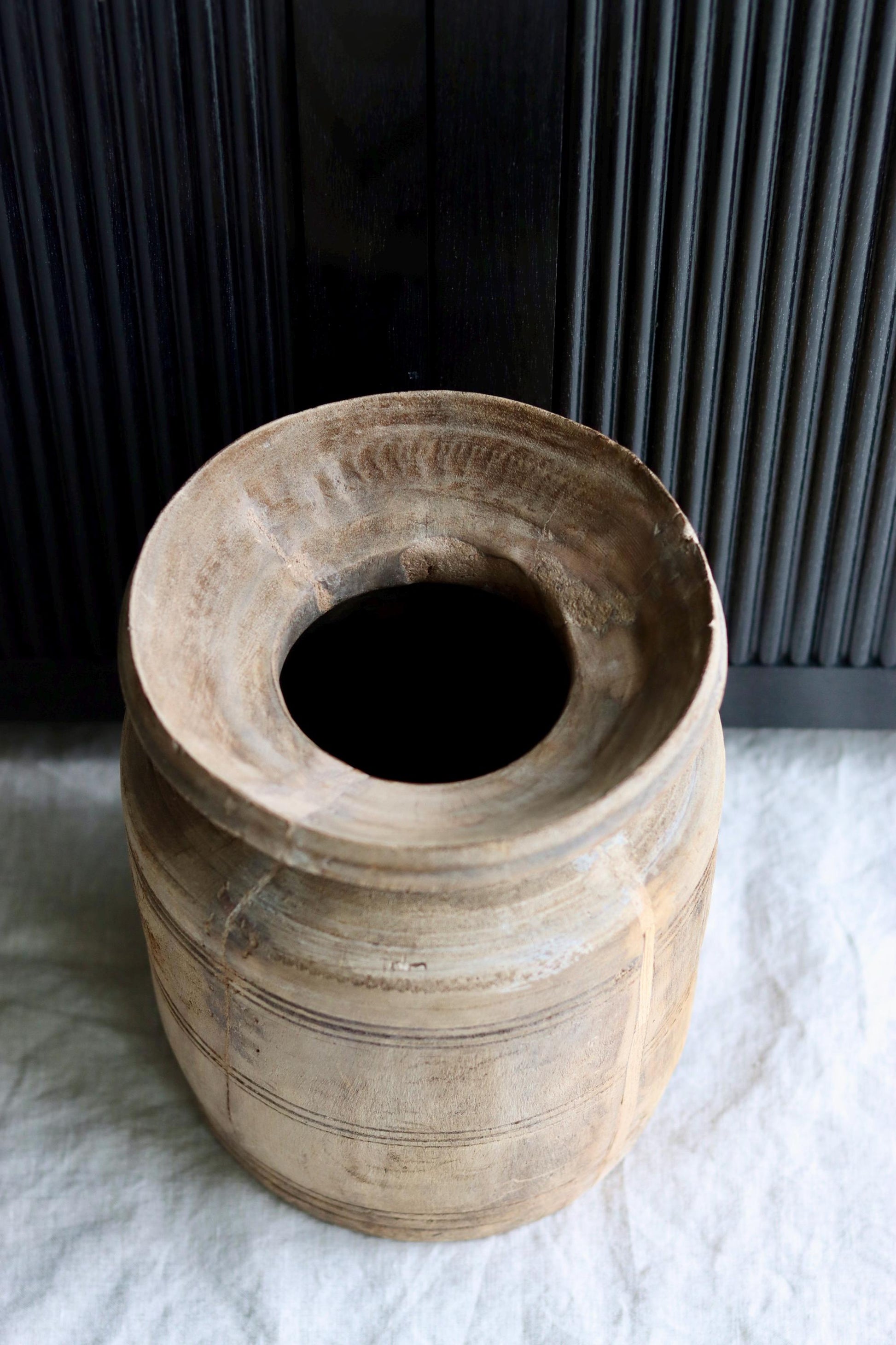 XL Vintage Himachal Teak Wood Pot