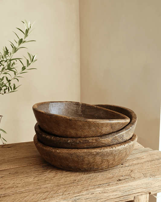 Vintage Hand Carved Wood Bowls