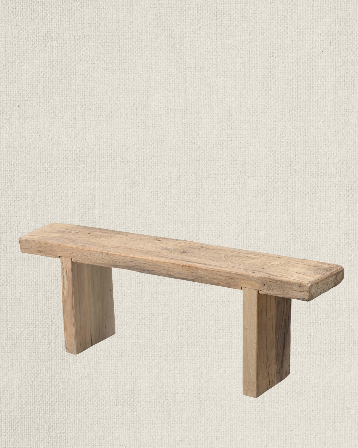 Antique Teak Slab Bench 53"