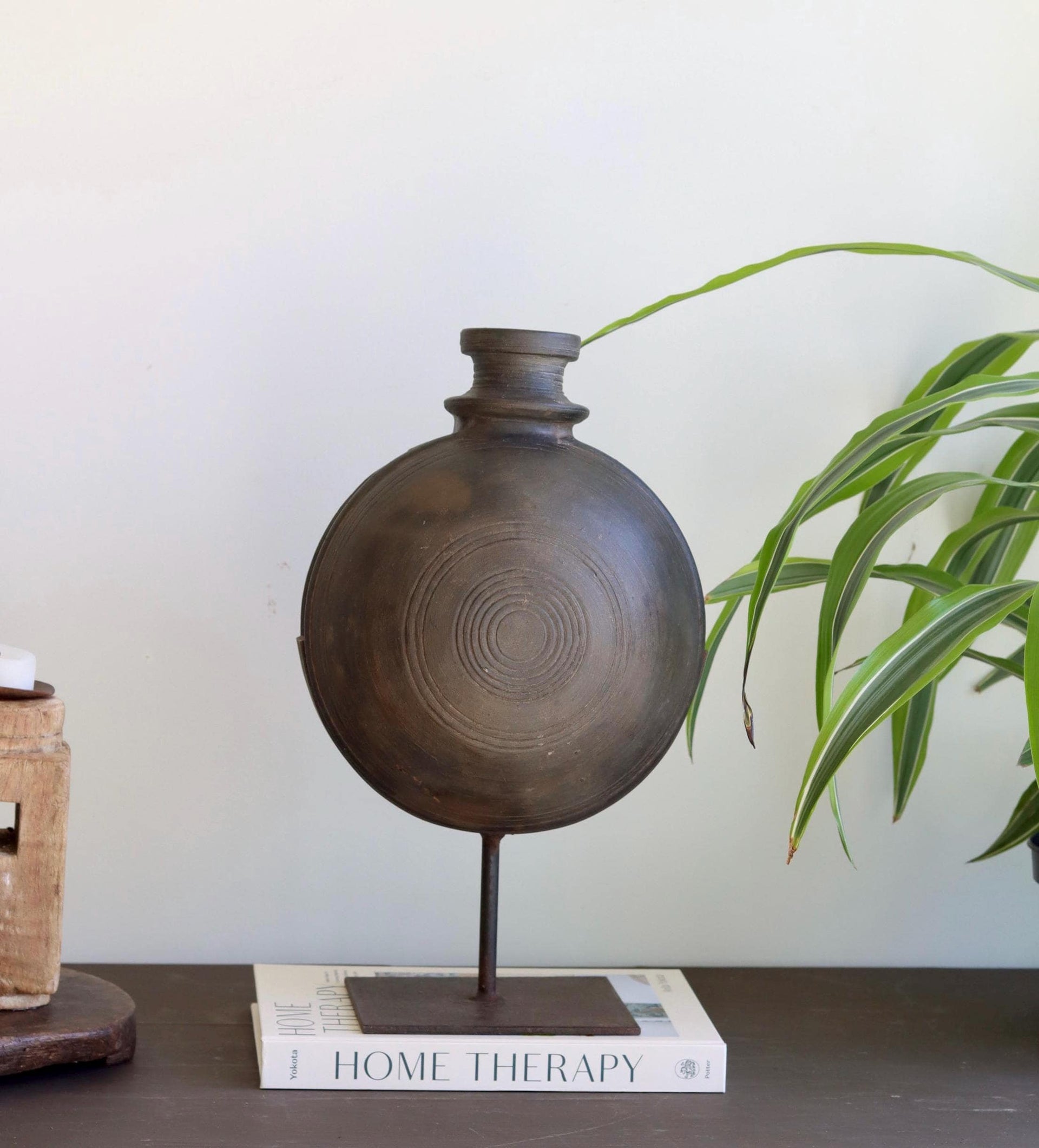 Terracotta Vintage Indian Clay Pot with Stand