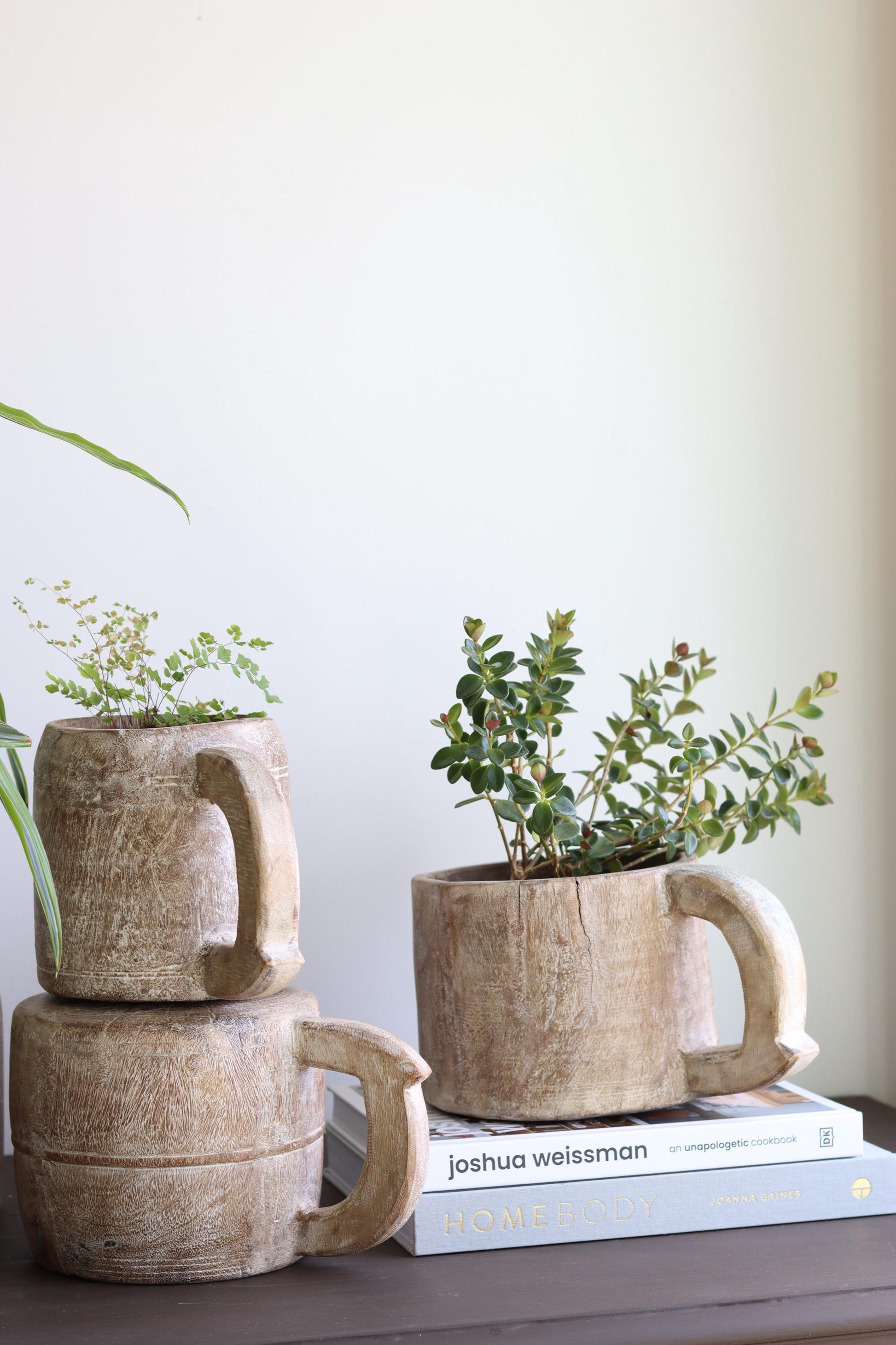 Vintage Wooden Maana Pot with Handle