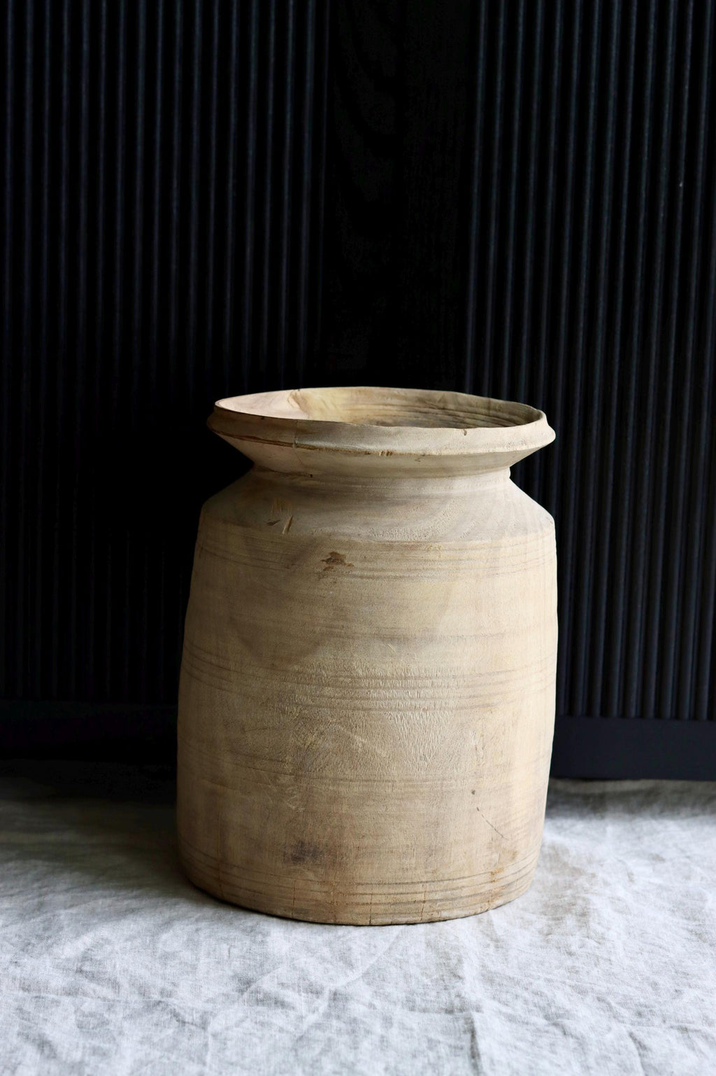 XL Vintage Himachal Teak Wood Pot