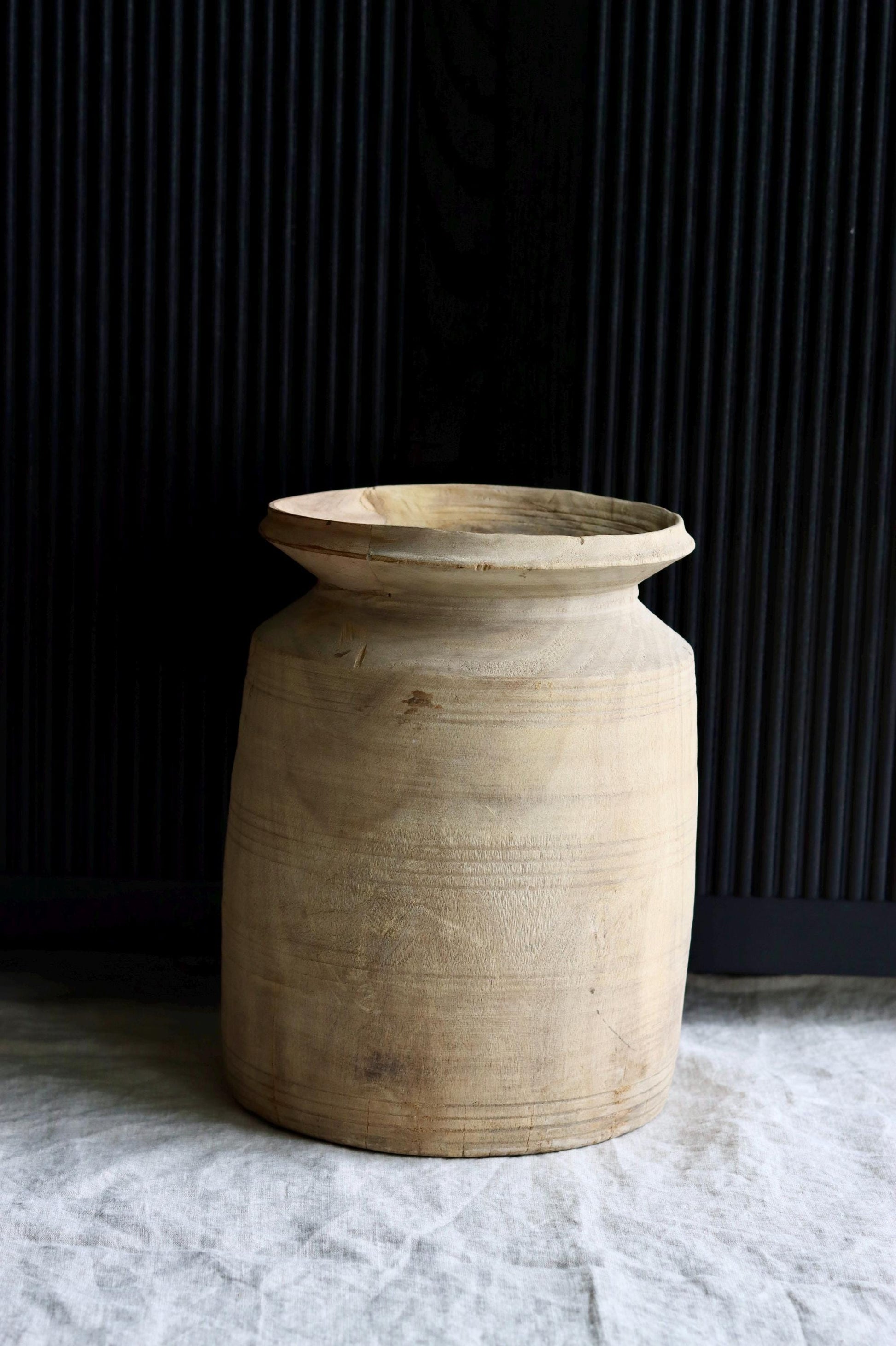XL Vintage Himachal Teak Wood Pot