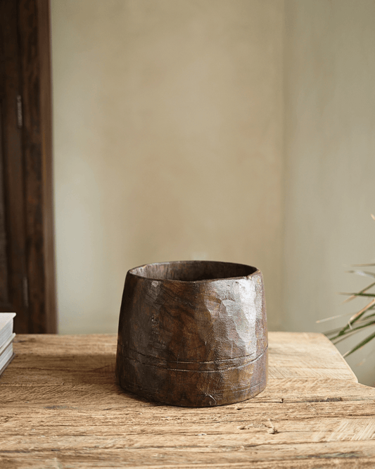 Hand Carved Planter 6.5"